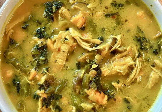 Creamy Coconut Chicken Soup with Ginger &amp; Turmeric</span>  