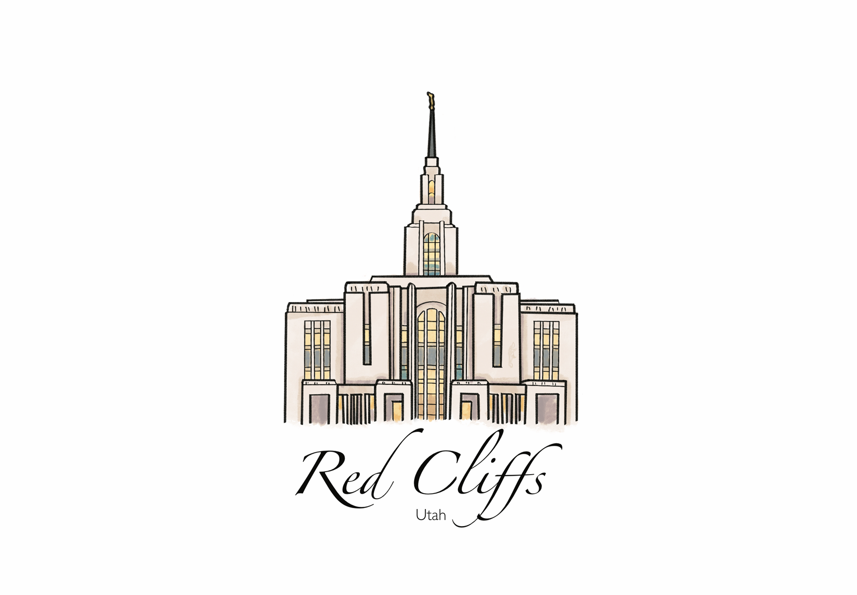 Red Cliffs Utah Temple Print