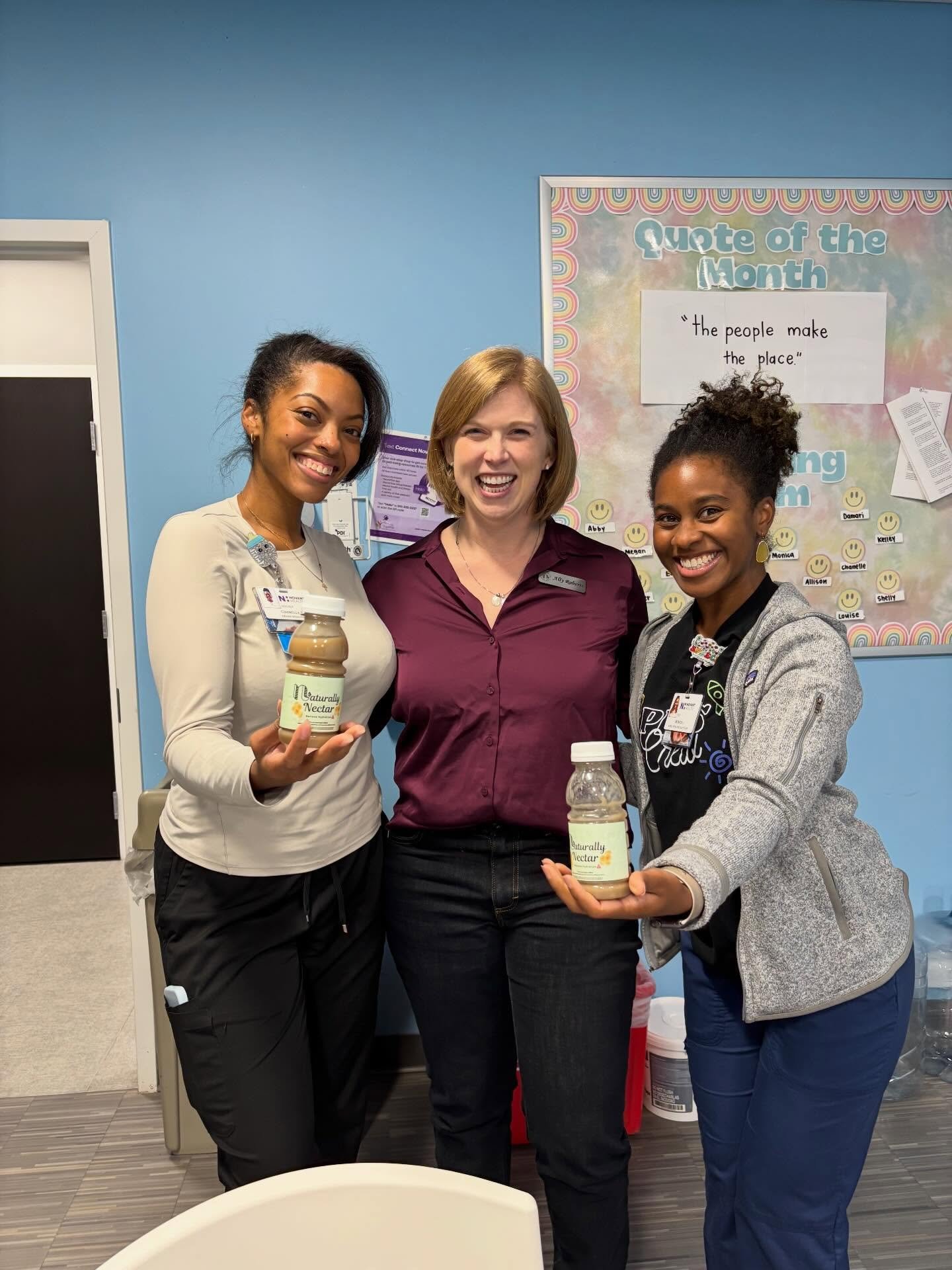Last week we were honored to have Ally, CCC-SLP, come by and talk about &ldquo;Naturally Nectar&rdquo; 
Ally is an SLP who&rsquo;s serve the adult population in acute care. 
Her products are IDDSI tested to Mildly (Nectar) thick always, with amazing 