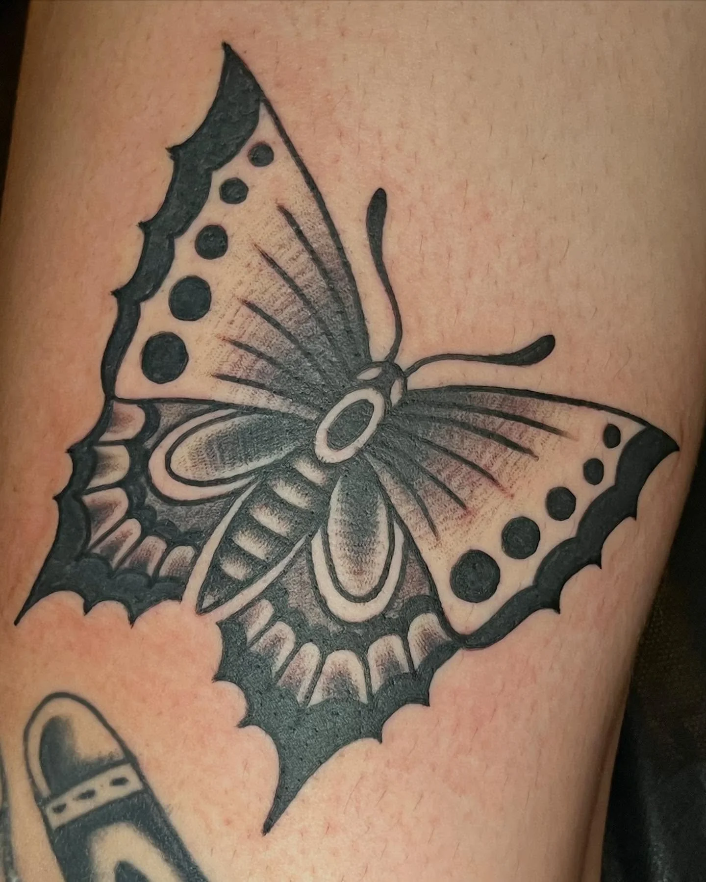Sharp edges, smooth shading, timeless style. This butterfly is built to last. 🦋 

Ready to start your own piece? Tap the link in bio to request a consult today.

📸 @tuesdaytats 

#AndromedaInk #SeattleTattooScene #RentonTattoo #RentonTattooShop #Se