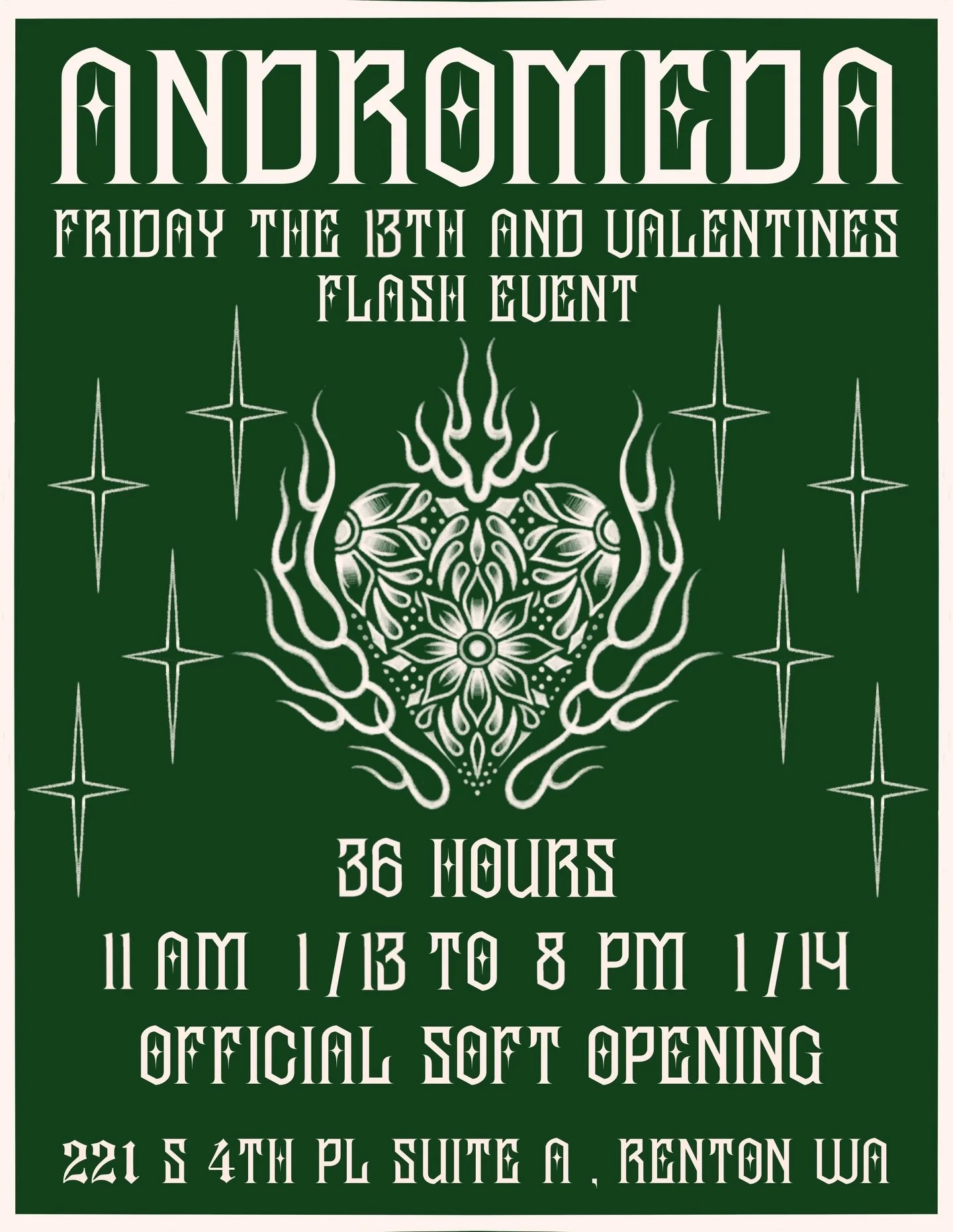 WE ARE SO BACK and ready to tattoo you.
Our legendary Friday the 13th flash events are back where they belong 🖤

✨ 36 HOURS OF FLASH
Starting Friday the 13th at 11AM
Until Saturday the 14th at 8:00PM

⚡ Over 600 flash designs
⚡ Get as many as you wa