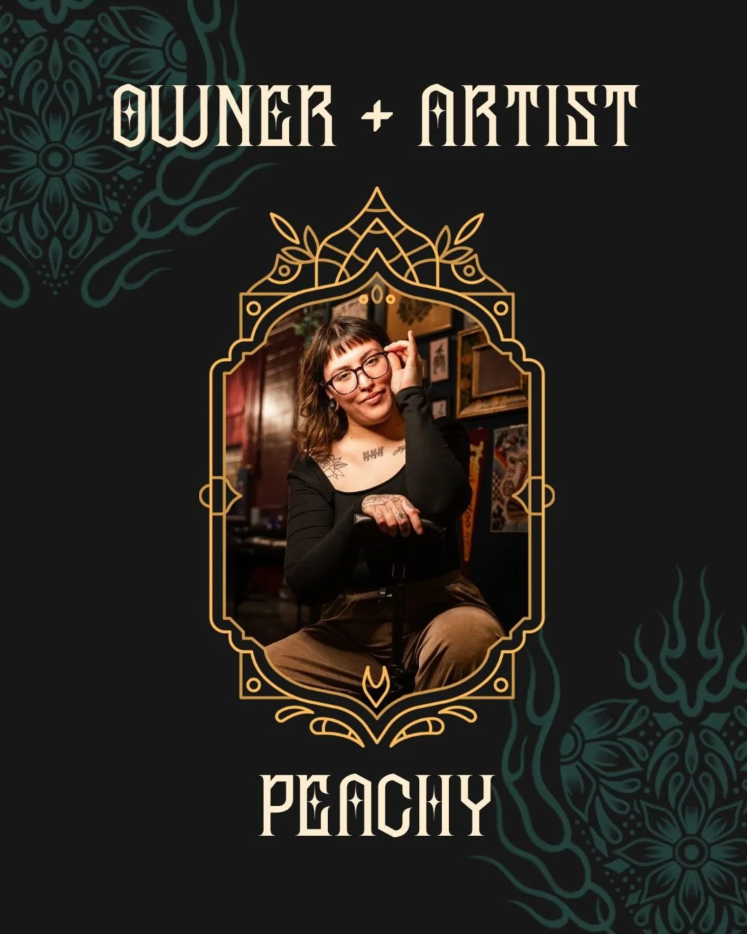 Artistry rooted in purpose ✨

Peachy is the owner of Andromeda Studio and an award-winning tattoo artist from Aguascalientes, Mexico. Raised in a deeply creative environment, her path to tattooing felt natural&mdash;and now, it&rsquo;s the work she f