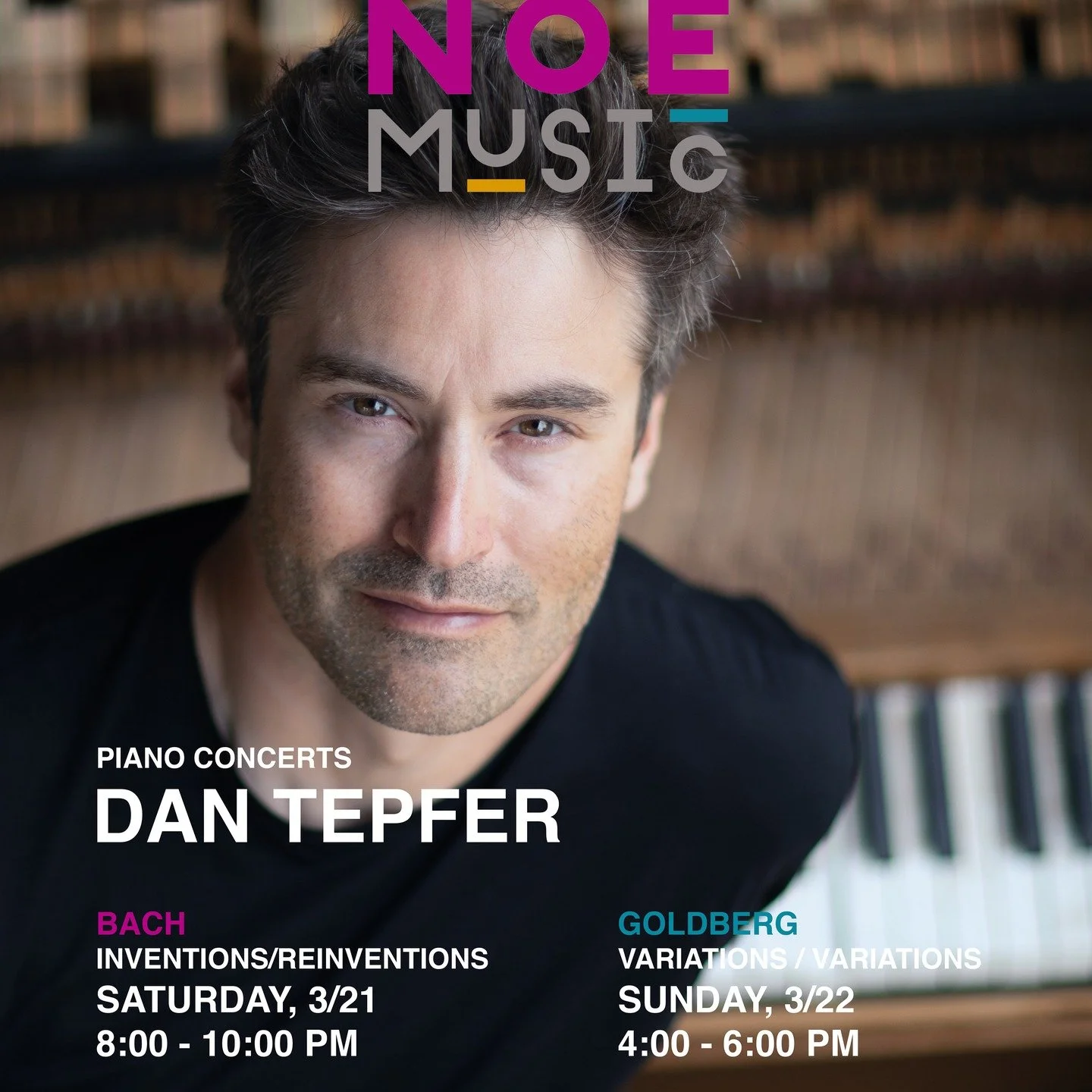 Join us for a double header of two unique Noe Music experiences! 

On Saturday, 3/21, Noe After Dark - Invention/Reinventions features pianist/composer Dan Tepfer who reimagines Bach&rsquo;s Inventions in a genre-blending evening of interpretation an
