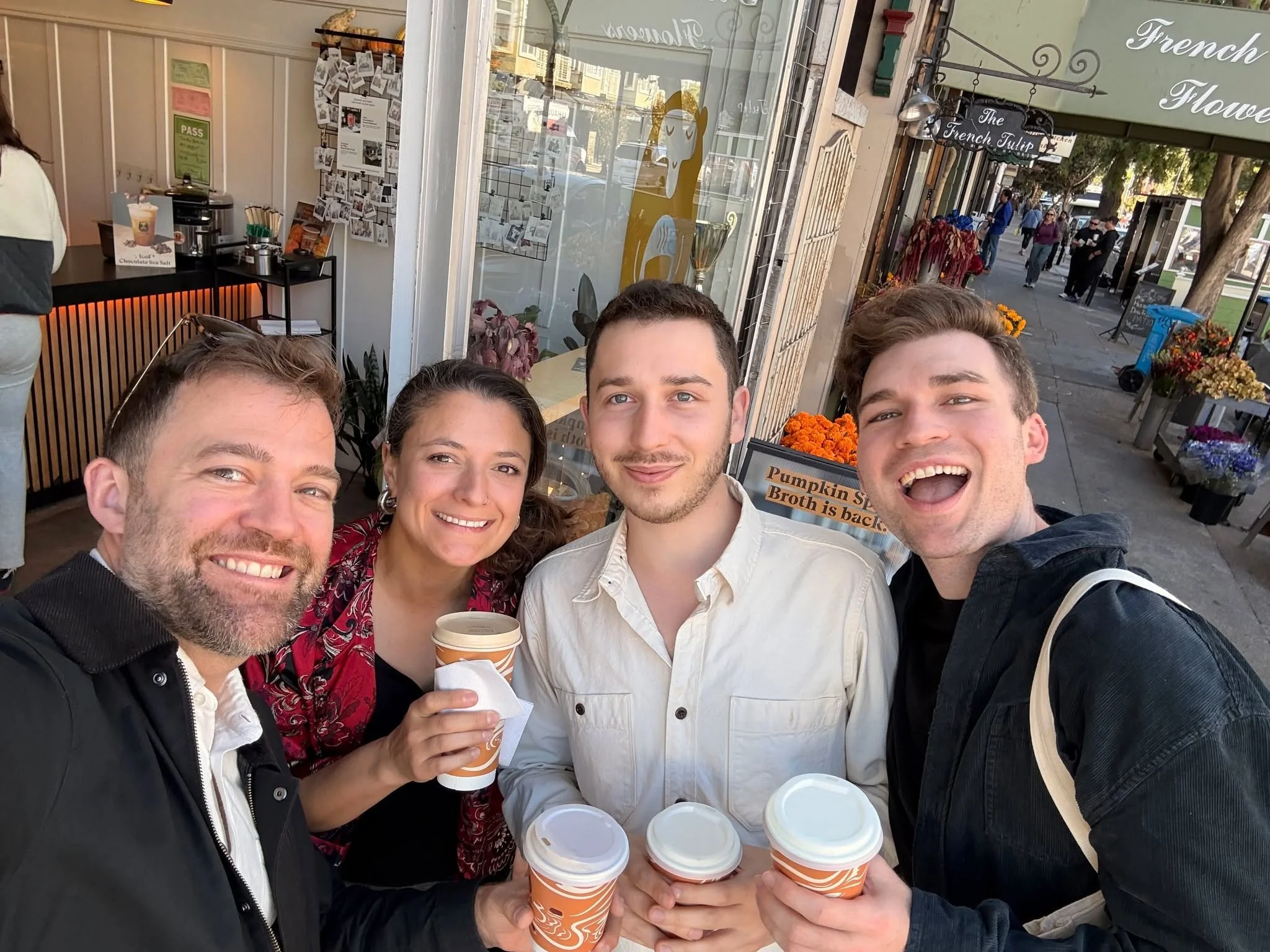A little Trad Bone Broth from 24th Street in Noe Valley to fortify our Quartets on the Mainstage stars before a final rehearsal: our own Owen Dalby, violin, Milena Pajaro-van de Stadt, viola, Oliver Herbert, &lsquo;cello, and Alexi Kenney, violin. Li