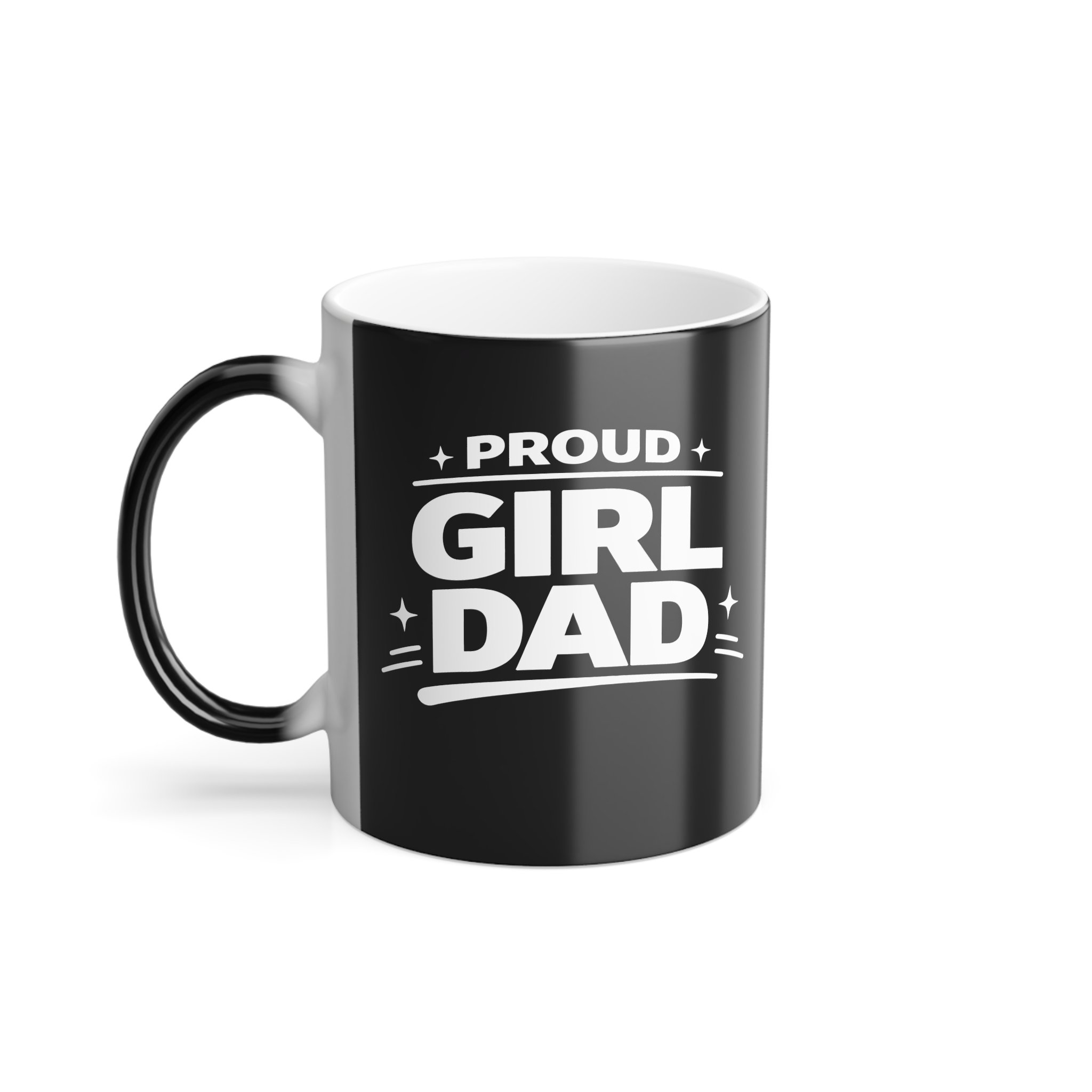 Color-Changing Mug — Proud Girl Dad 11oz Heat Reveal Coffee Cup