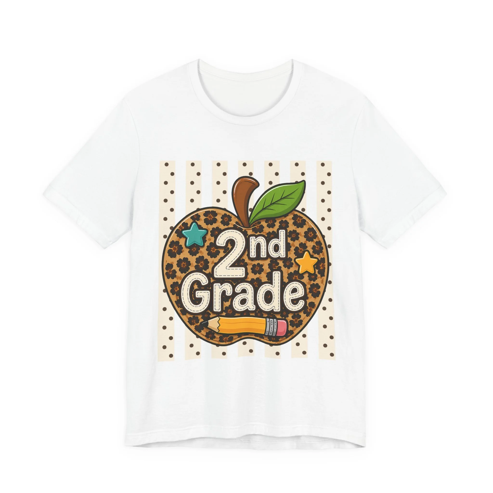 2nd Grade Leopard Apple Tee — Cute Back-to-School Shirt for Teachers & Students