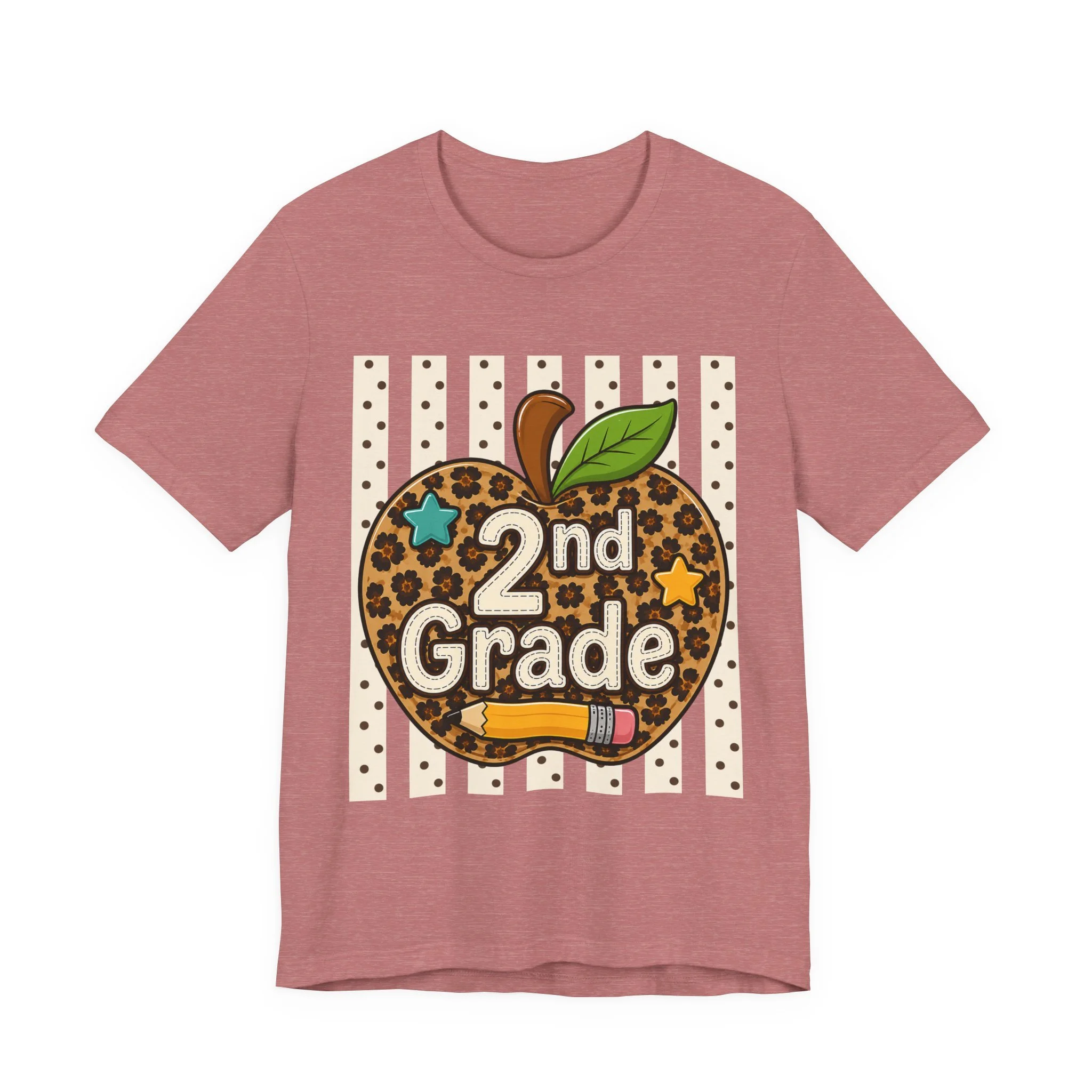 2nd Grade Leopard Apple Tee — Cute Back-to-School Shirt for Teachers & Students