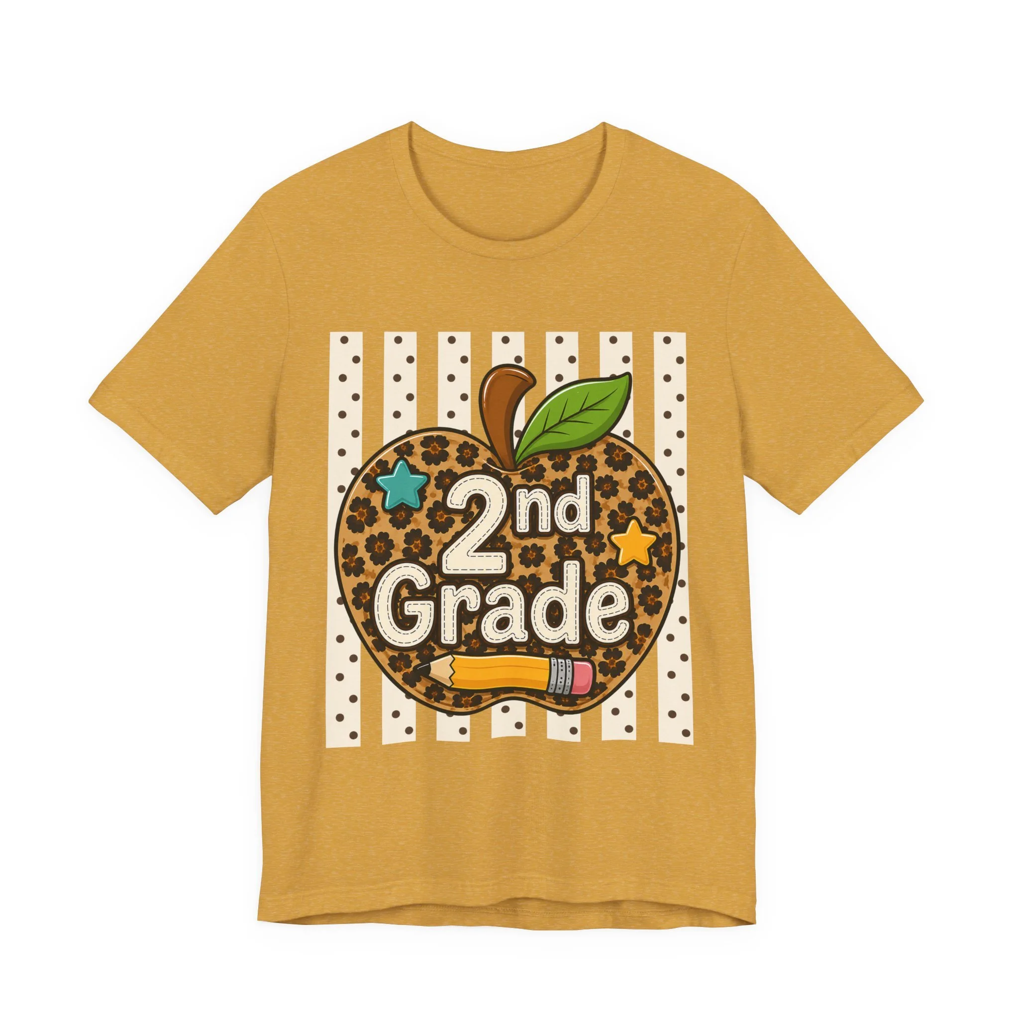 2nd Grade Leopard Apple Tee — Cute Back-to-School Shirt for Teachers & Students