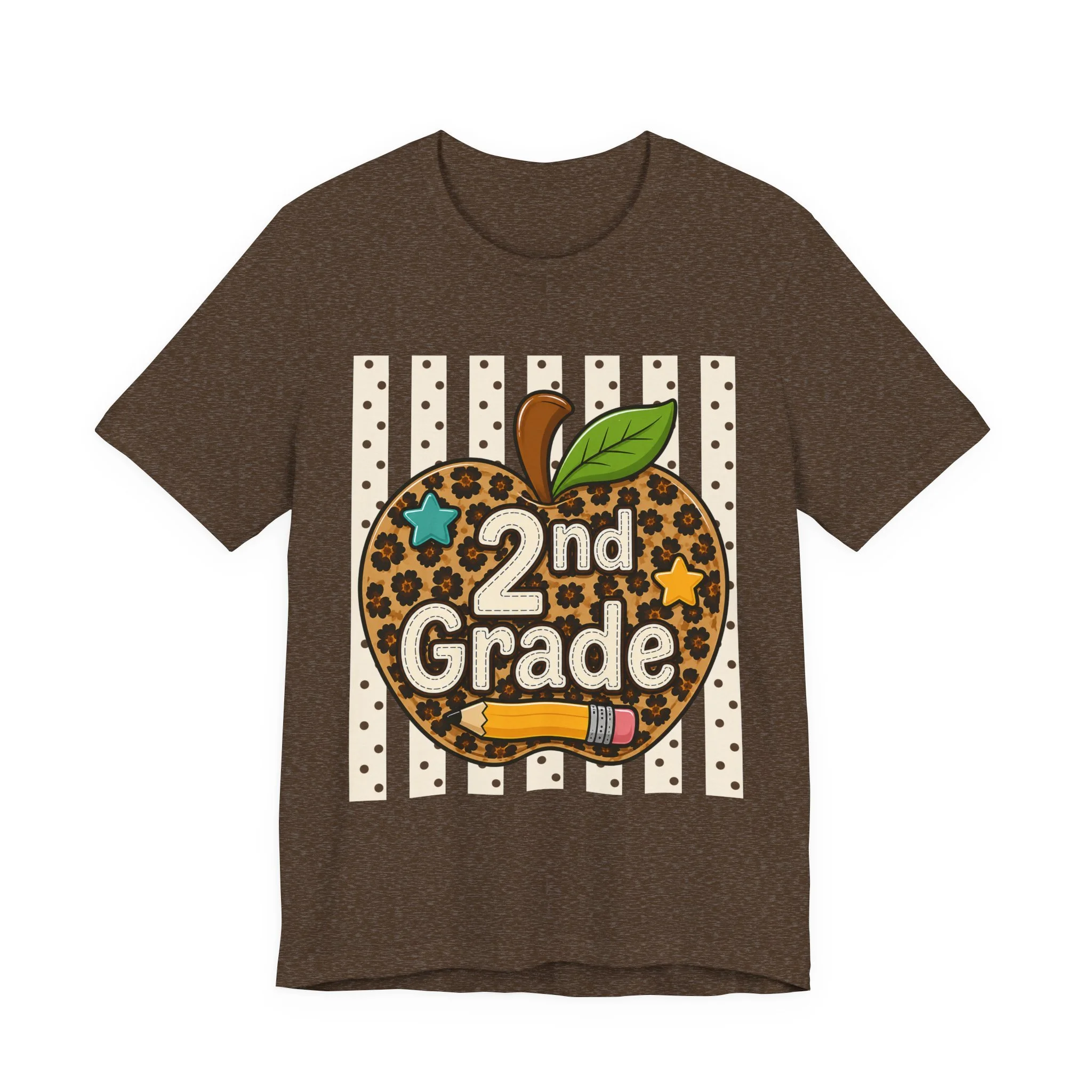 2nd Grade Leopard Apple Tee — Cute Back-to-School Shirt for Teachers & Students