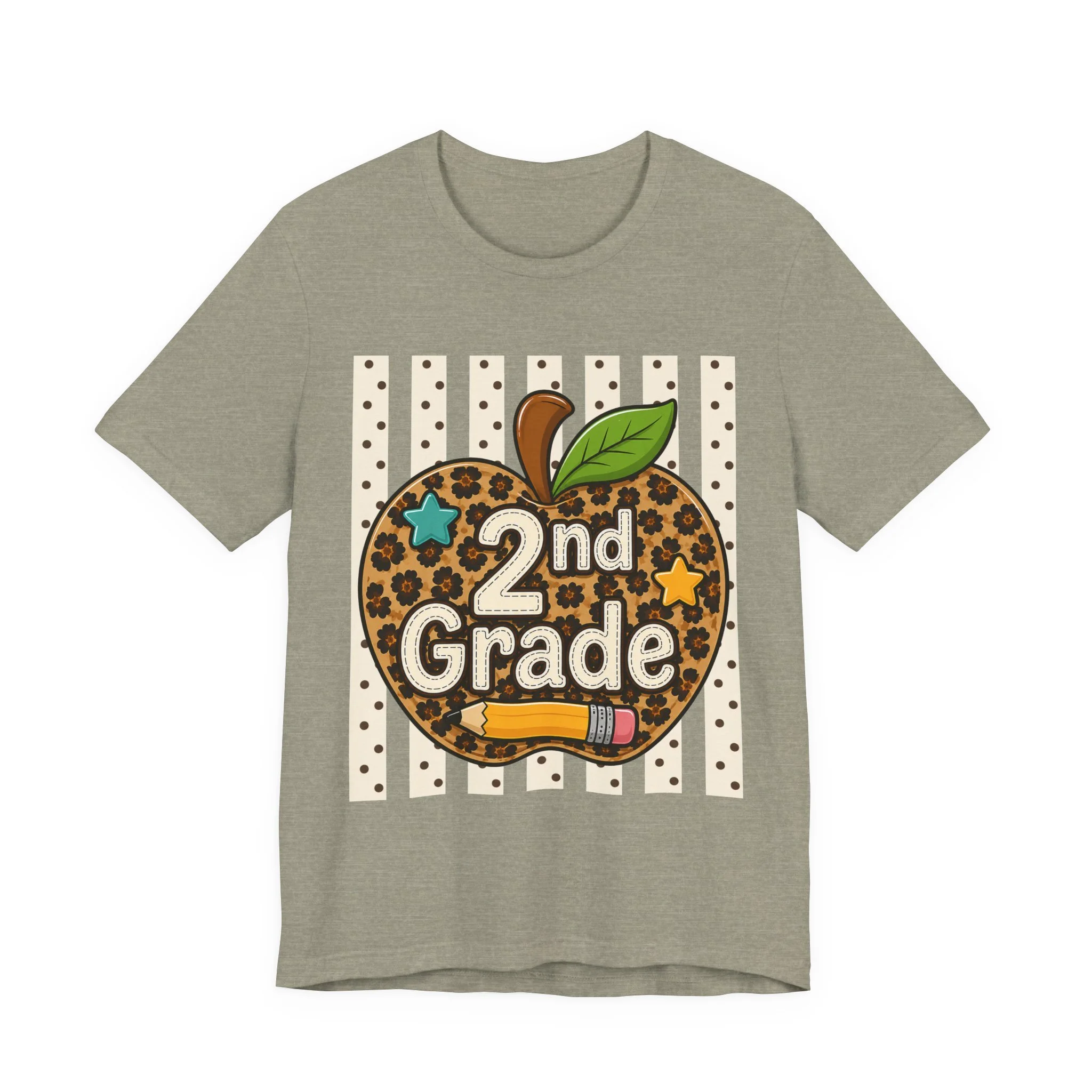 2nd Grade Leopard Apple Tee — Cute Back-to-School Shirt for Teachers & Students