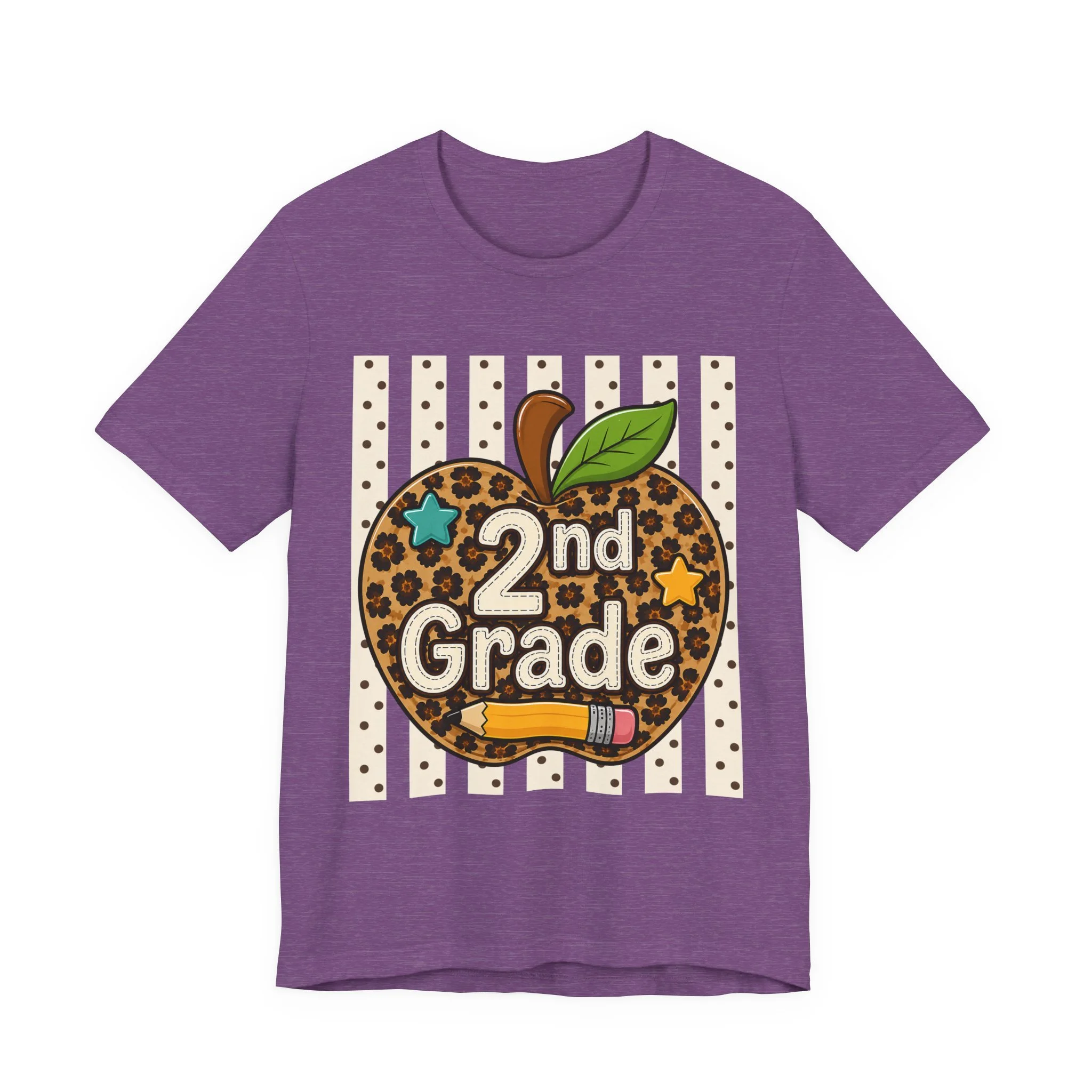 2nd Grade Leopard Apple Tee — Cute Back-to-School Shirt for Teachers & Students