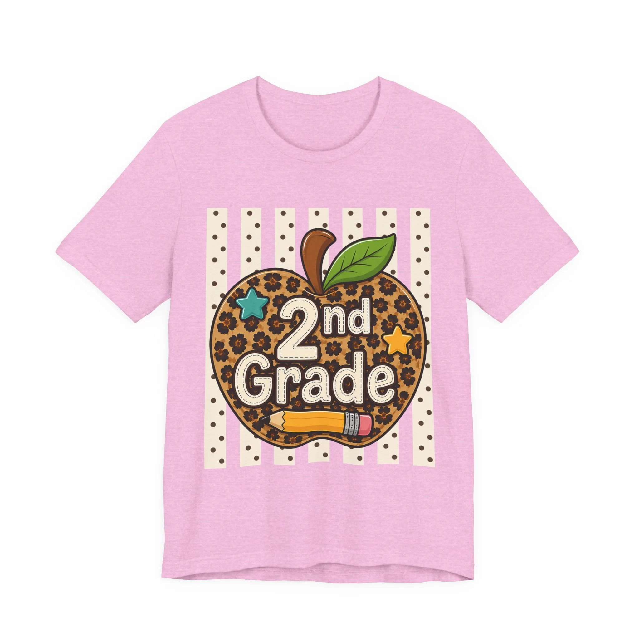 2nd Grade Leopard Apple Tee — Cute Back-to-School Shirt for Teachers & Students