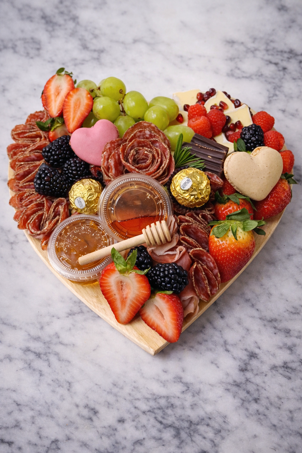 Valentine's Day Heart-Shaped Charcuterie Board