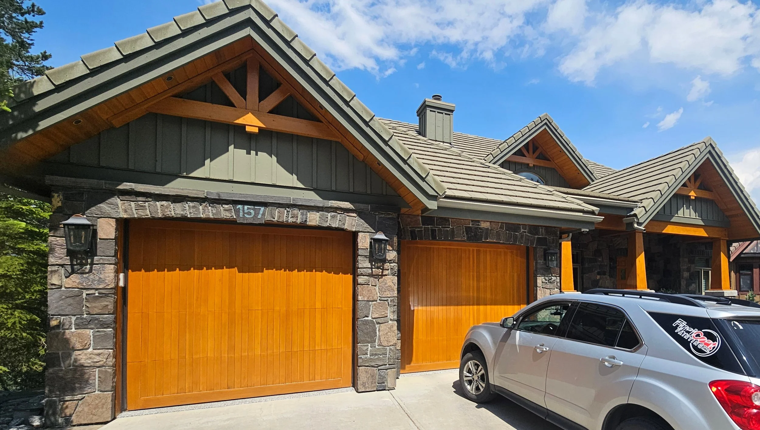 Exterior staining project in Canmore Alberta