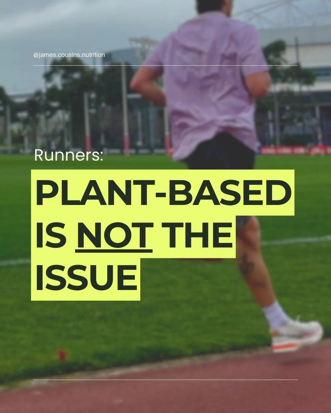 Being plant-based is likely not the issue, and protein intake probably isn&rsquo;t either. 

A lot of runners I see are underfuelling, trying to train on a general population diet. Healthy eating for the general population is not endurance or perform