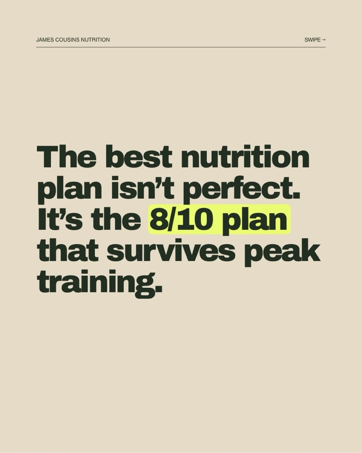 The best nutrition plan isn&rsquo;t perfect. It&rsquo;s the 8/10 plan that survives peak training. 

#running #melbournerunners #plantbasedrunner #plantbasednutrition #jamescousinsnutrition