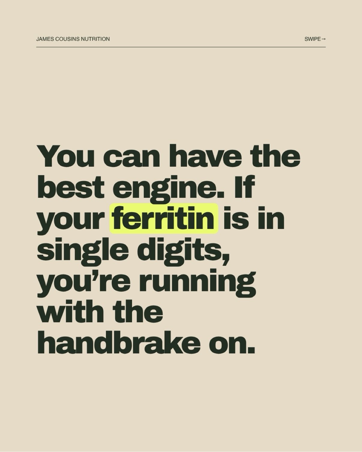 Fix your ferritin levels to run faster. Swipe for more info ➡️

#irondeficiency #running #plantbasedrunner #sportsnutritionist #jamescousinsnutrition