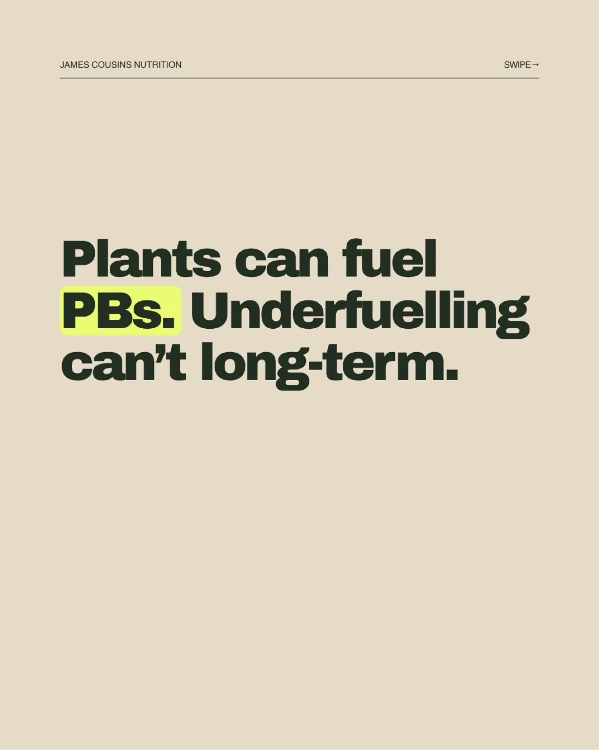 Plants can fuel PBs. Underfuelling can&rsquo;t long-term.

#marathontraining #plantbasedathlete #sportsnutritionist #nutrition #jamescousinsnutrition
