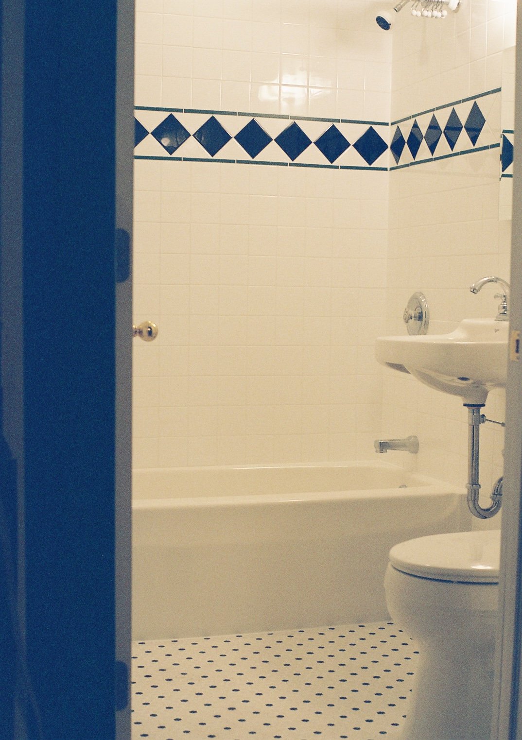 Some of the floor and tub area