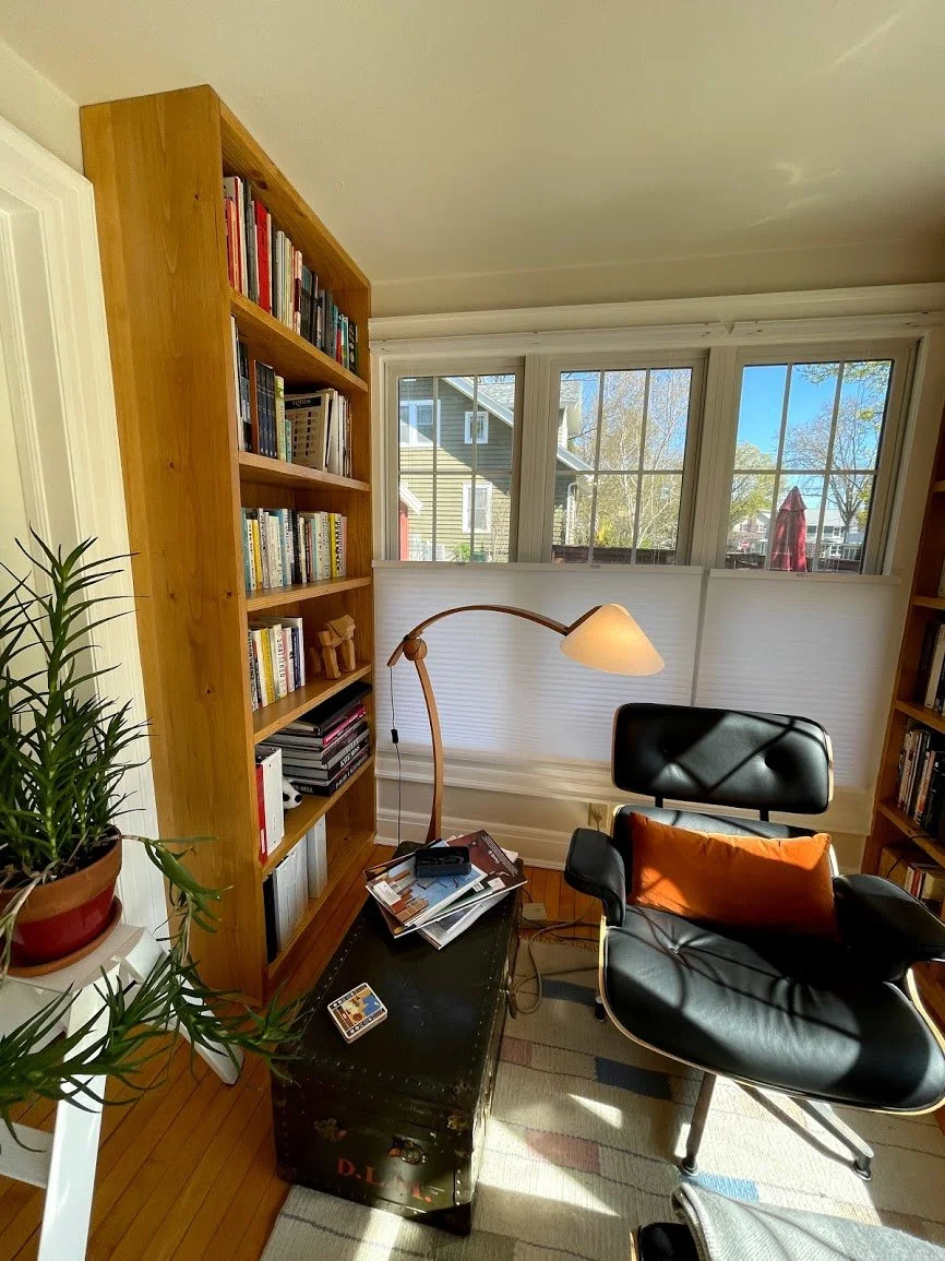 First freestanding shelf filled with books