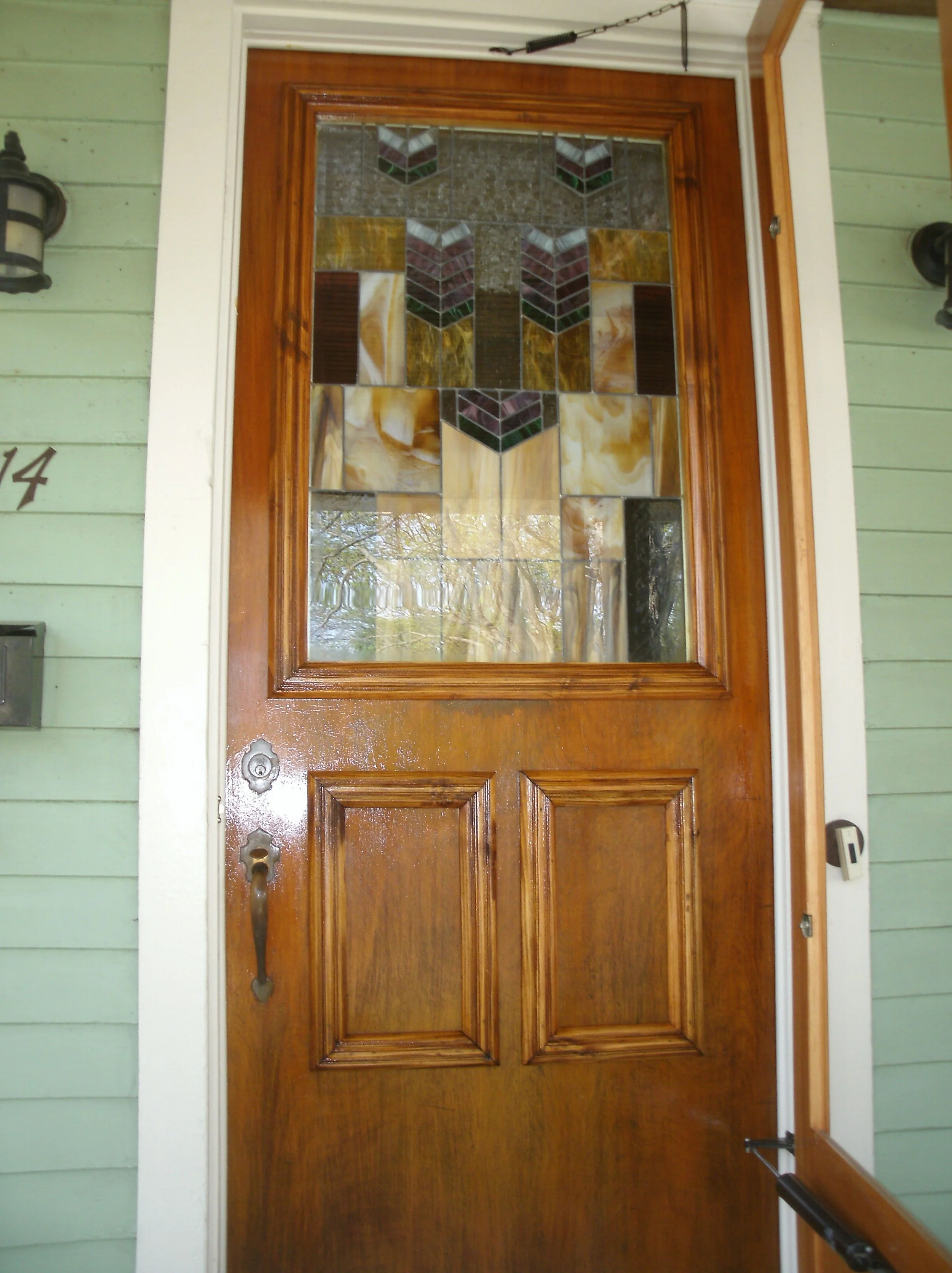 Second view of the finished, restored front door