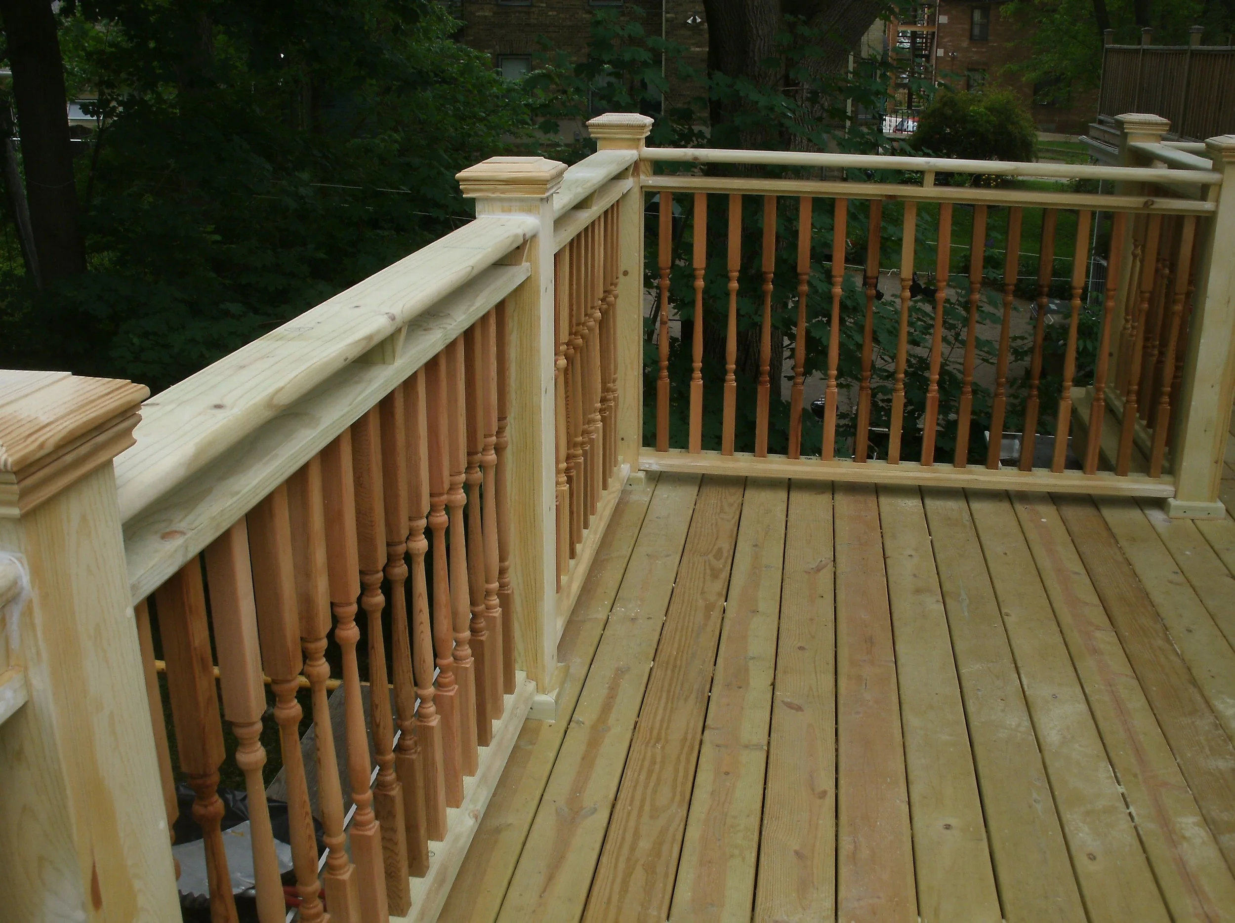 Another view of the unpainted rails.