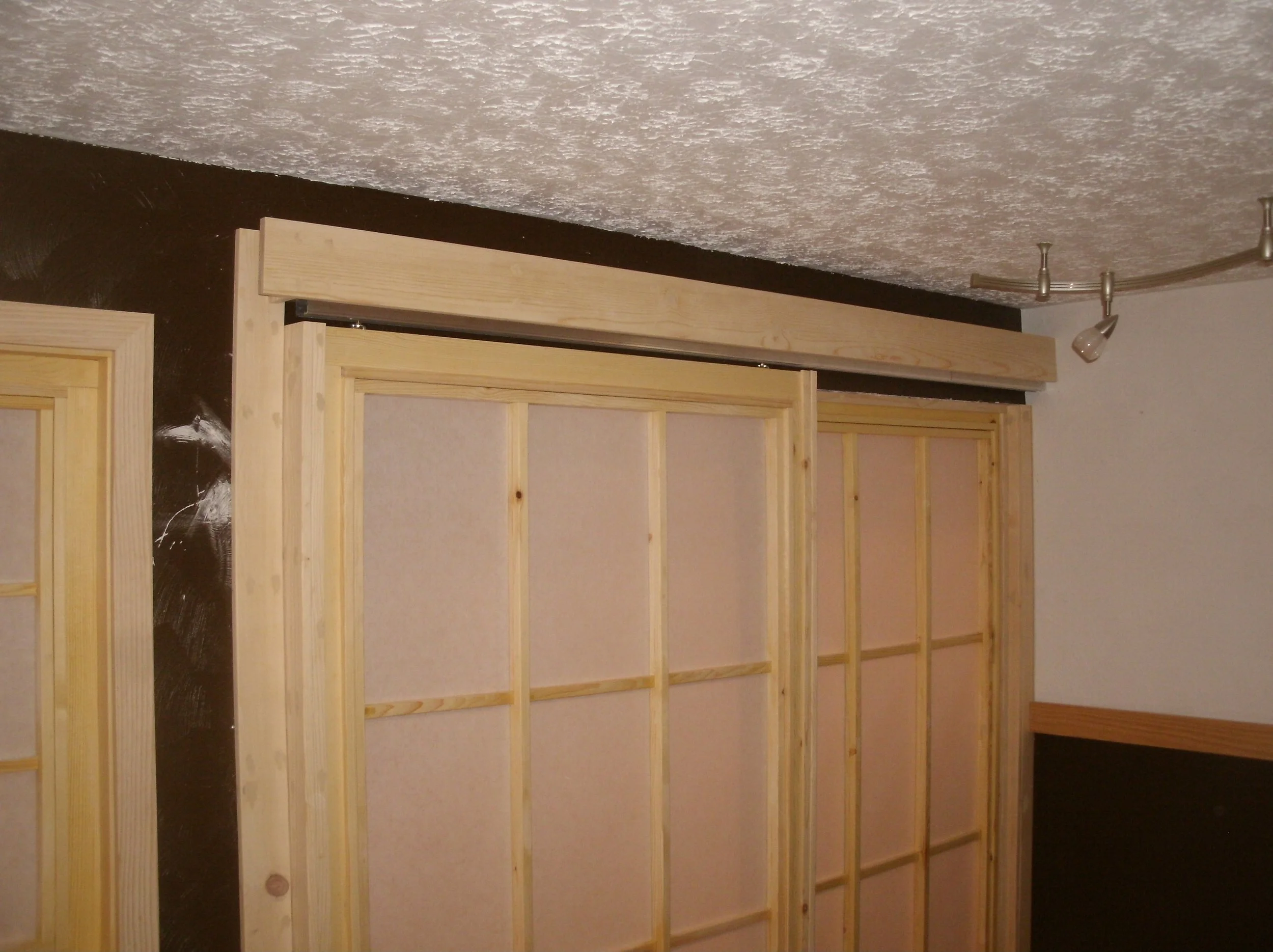 Detailed view of the door installation