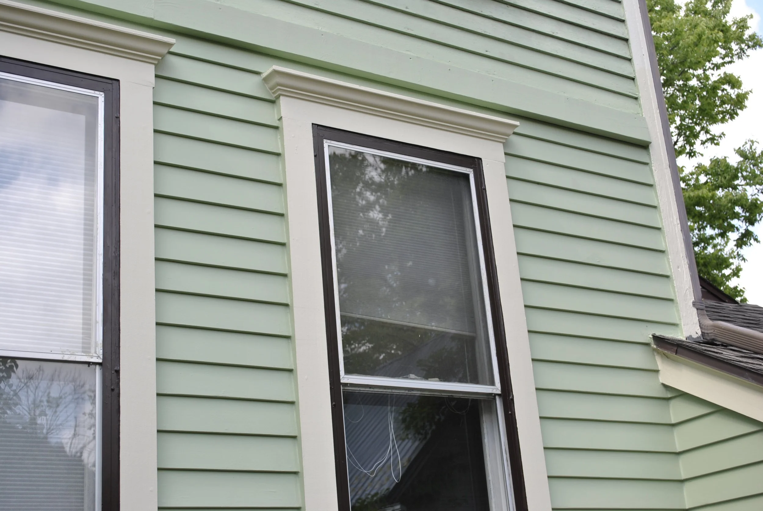 2x6 above windows helps protect and delineate where the work ended.