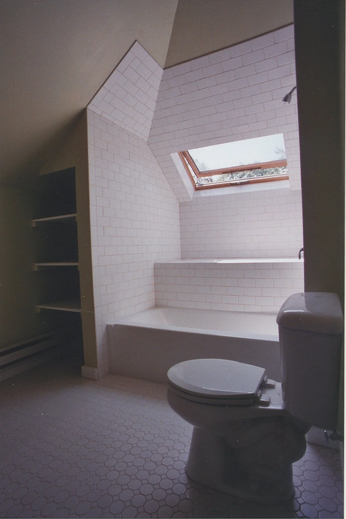 I built in the storage shelves on left.