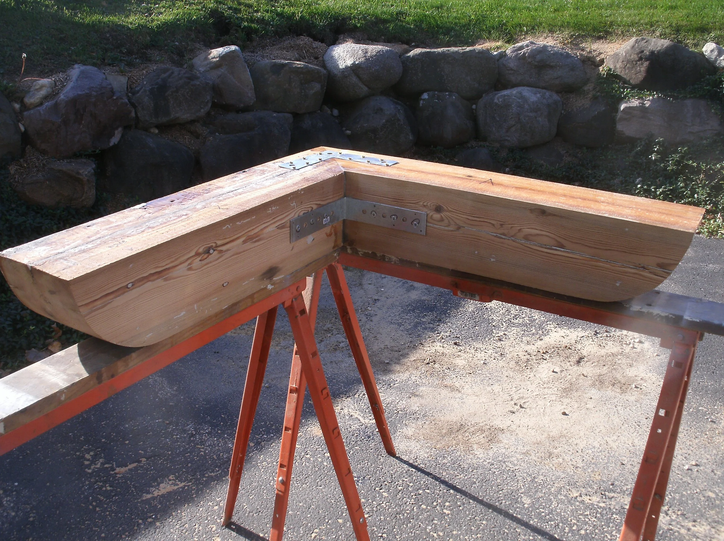 The first of the two part curved end, trim pieces attached together.