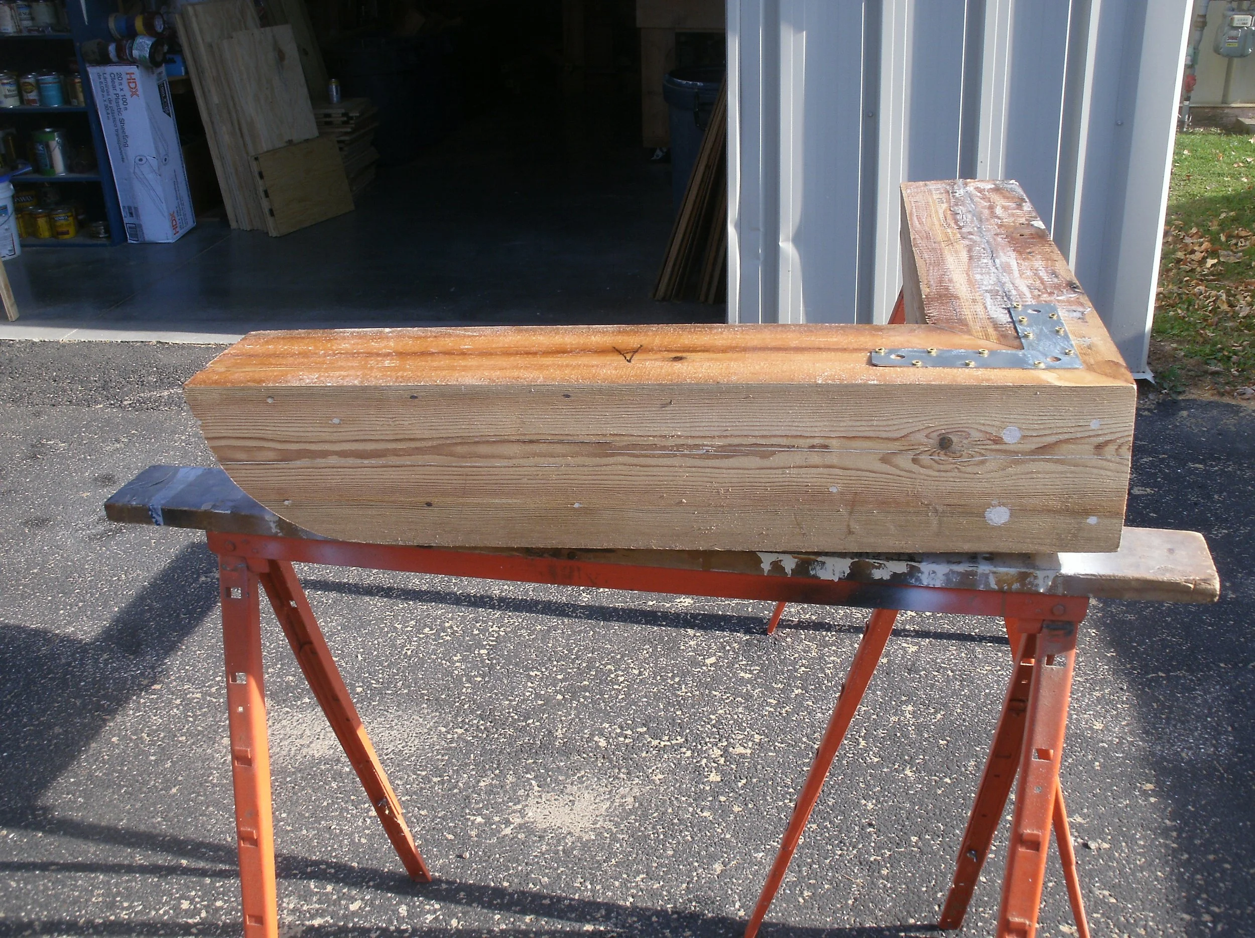 Another view of the curved end trim piece, ready to be installed.