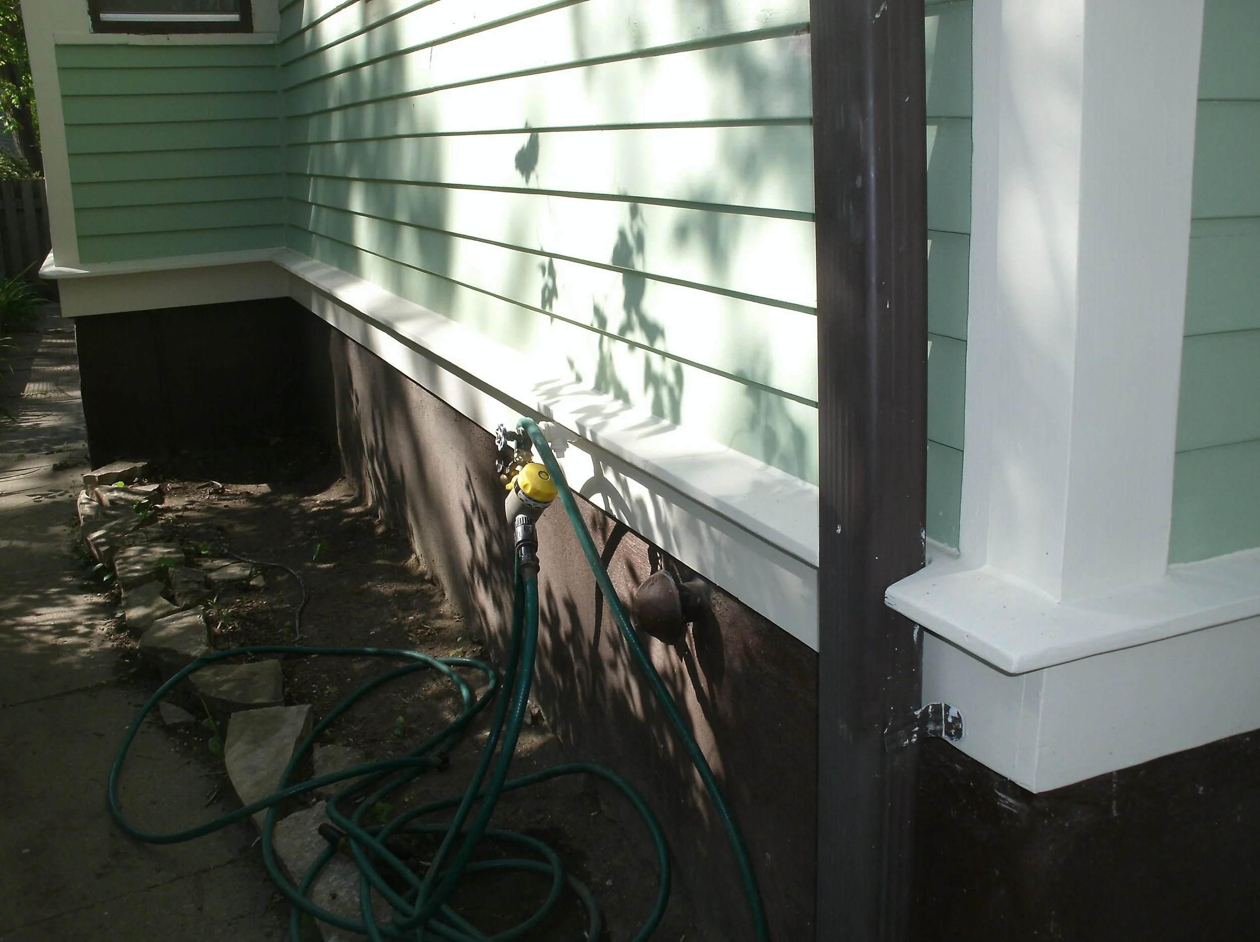 All new wood painted finish colors: green and white.