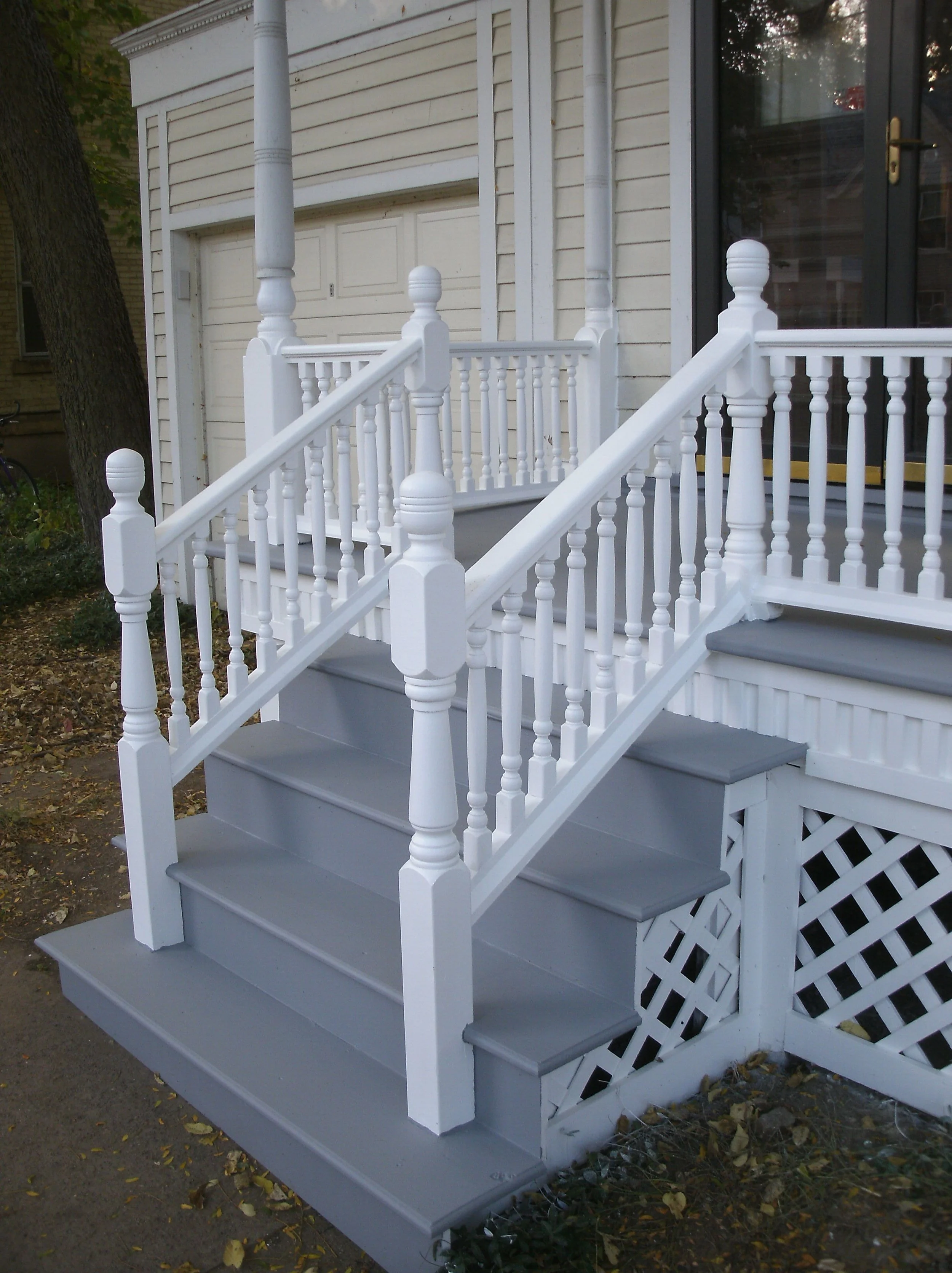 Another side view of stairs and railings.