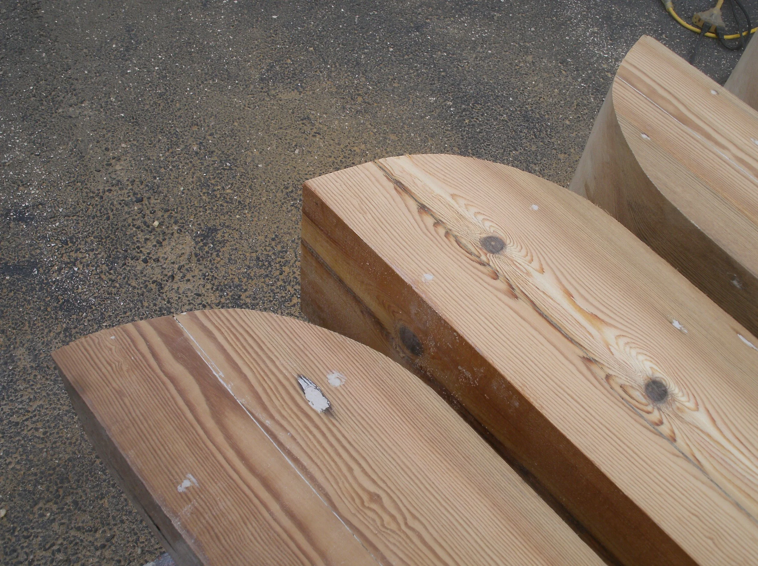 Curved end trim pieces cut and ready to fabricate.