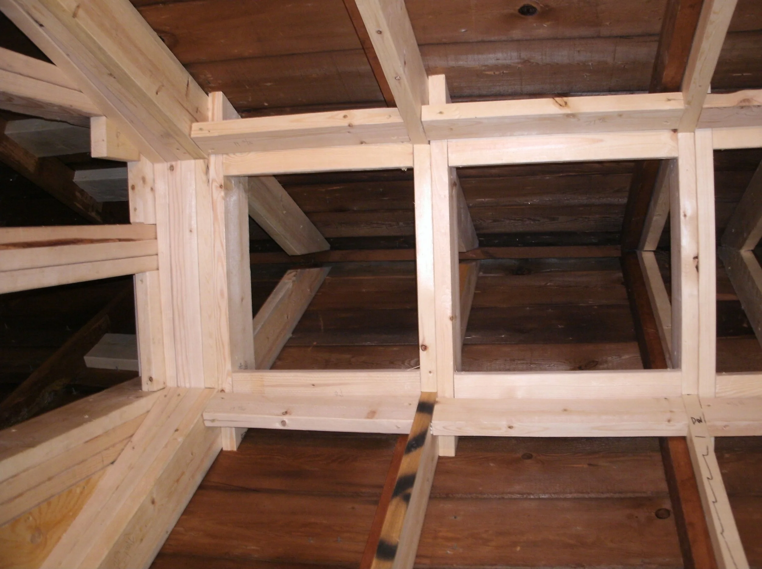 Another view of the drop ceiling for the fan and the electric