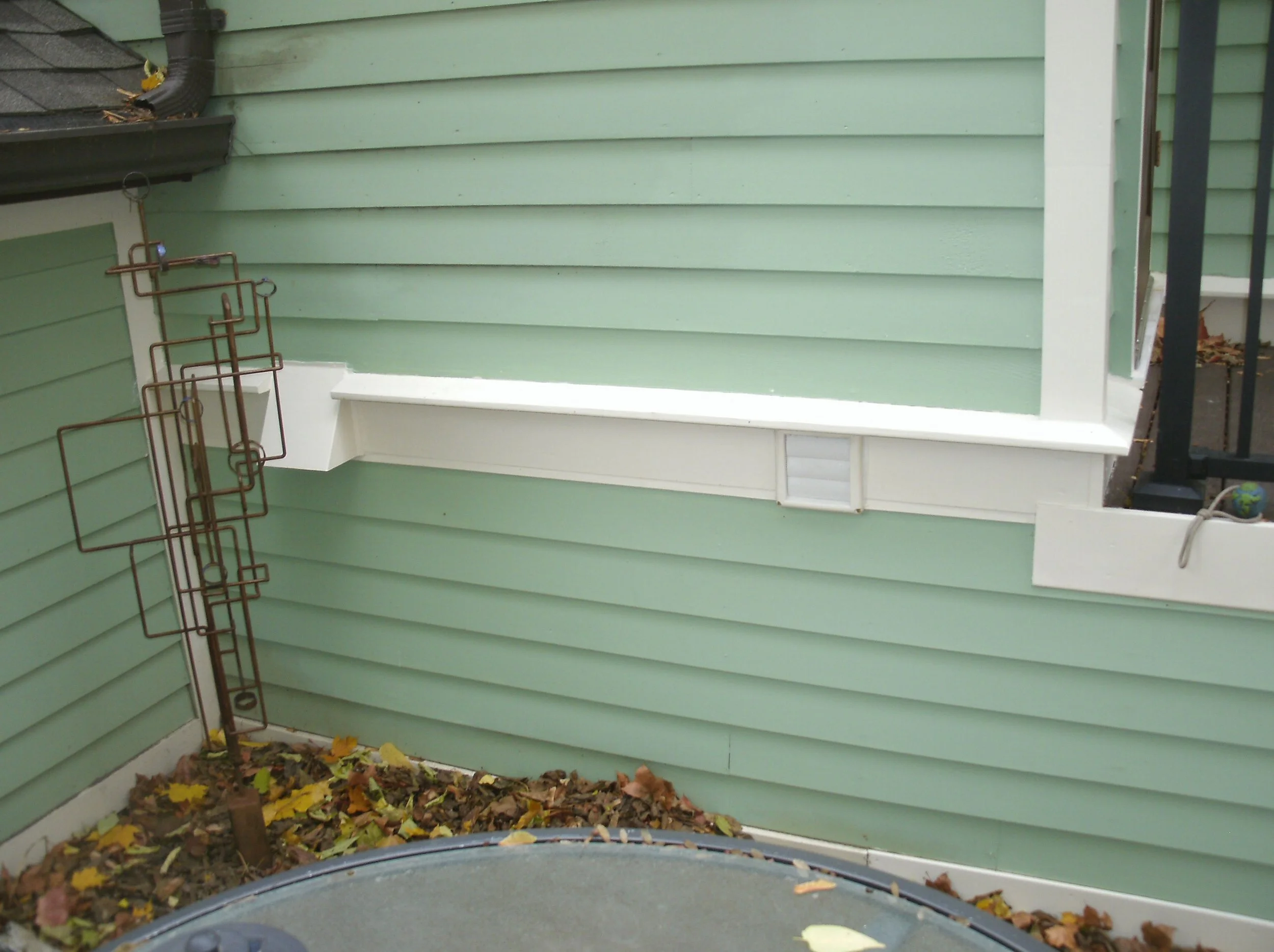 All new wood, painted green and white.