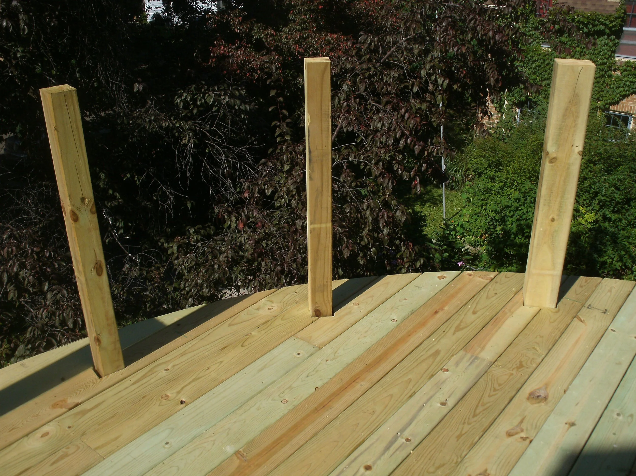 Rounded end decking installed.