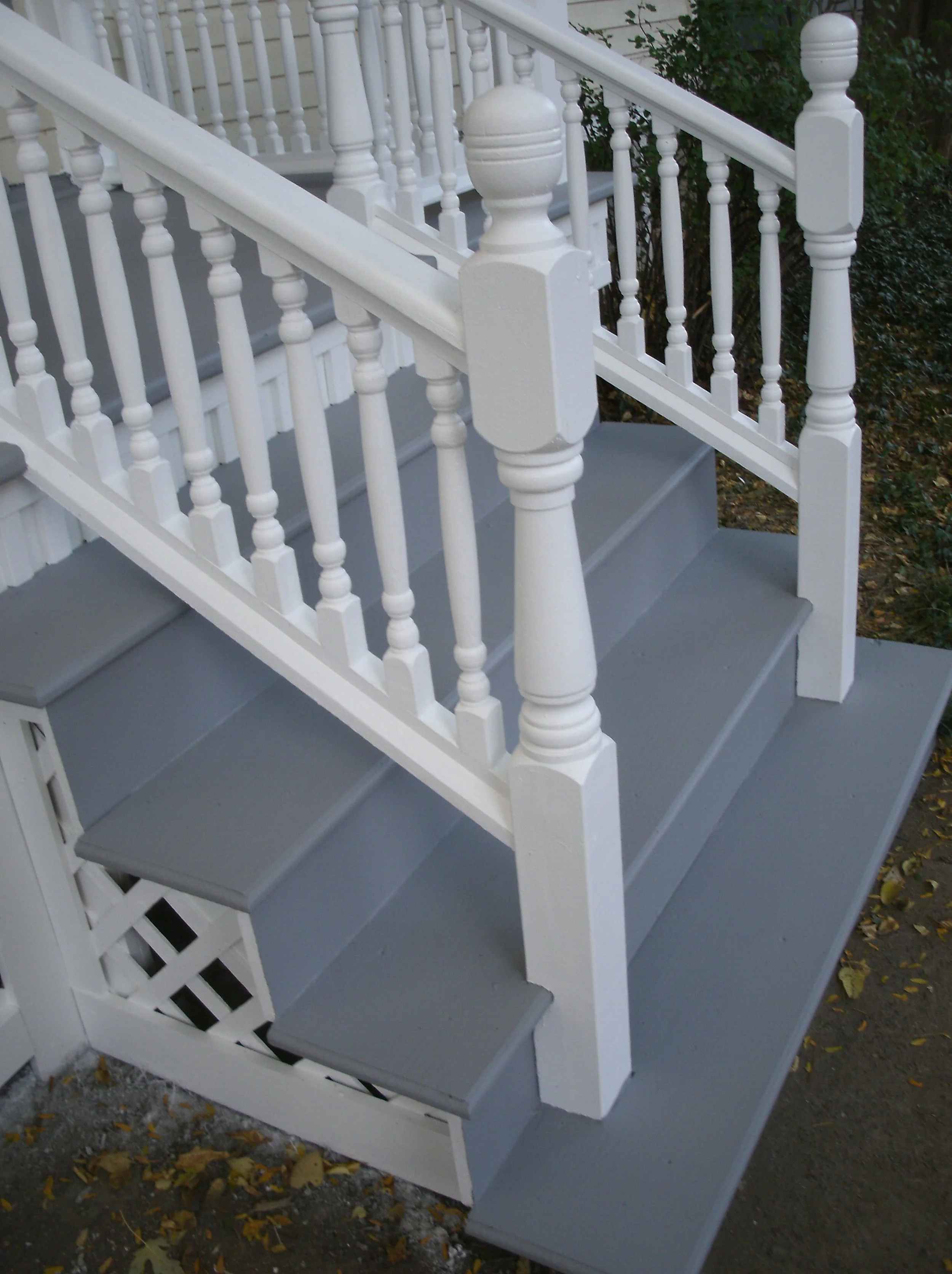 New stair railings and stairs painted.