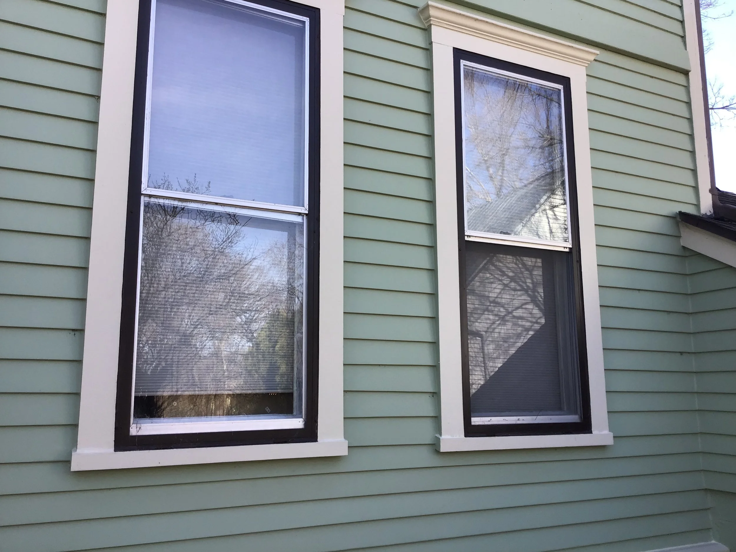 After I reinstalled old aluminum storms, which were fine, I painted them.