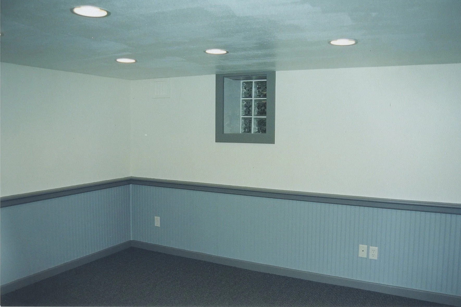 Opposite end of the room with view of coal scuttle turned into window