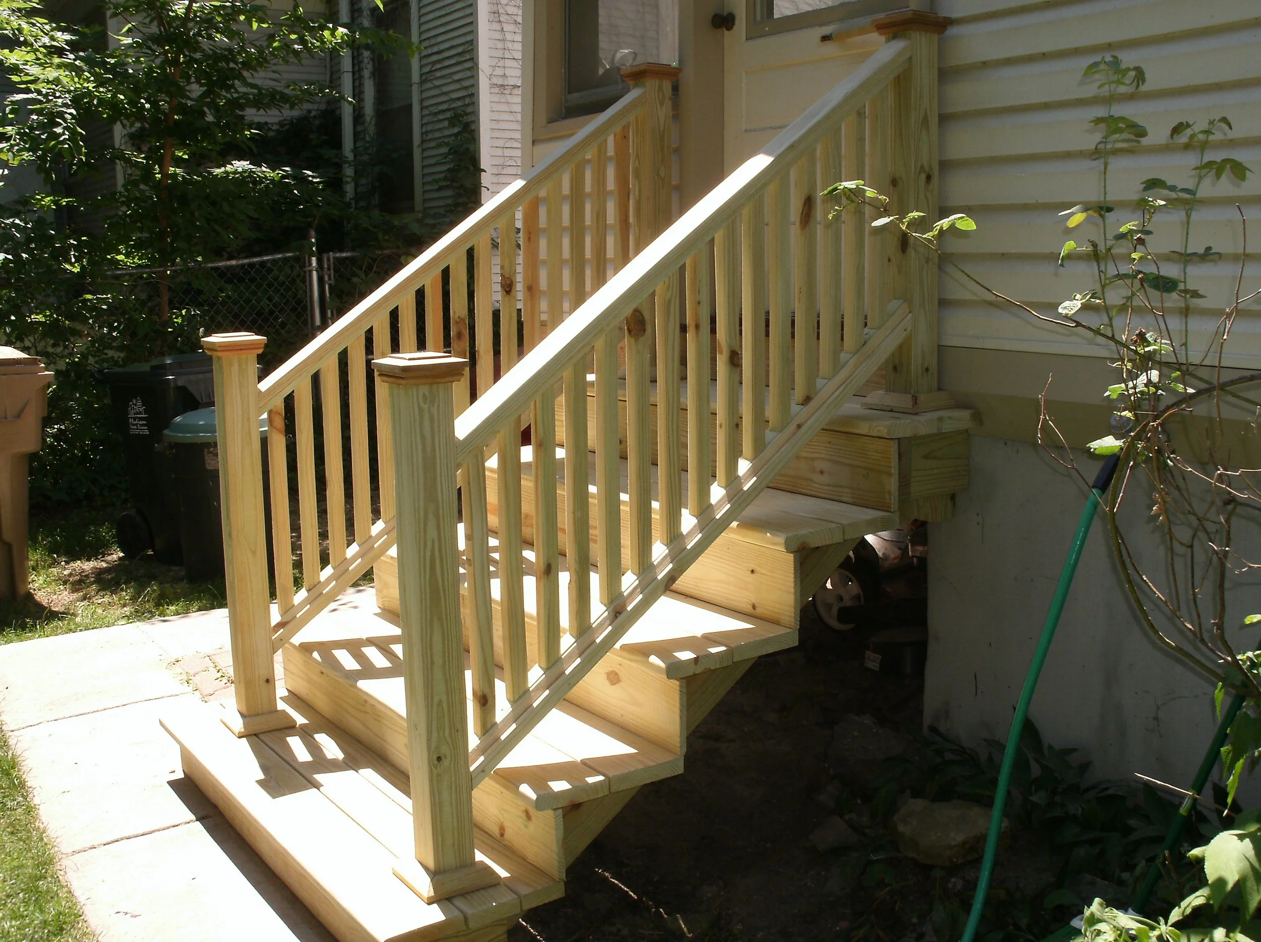 Side view of the new back stairs.