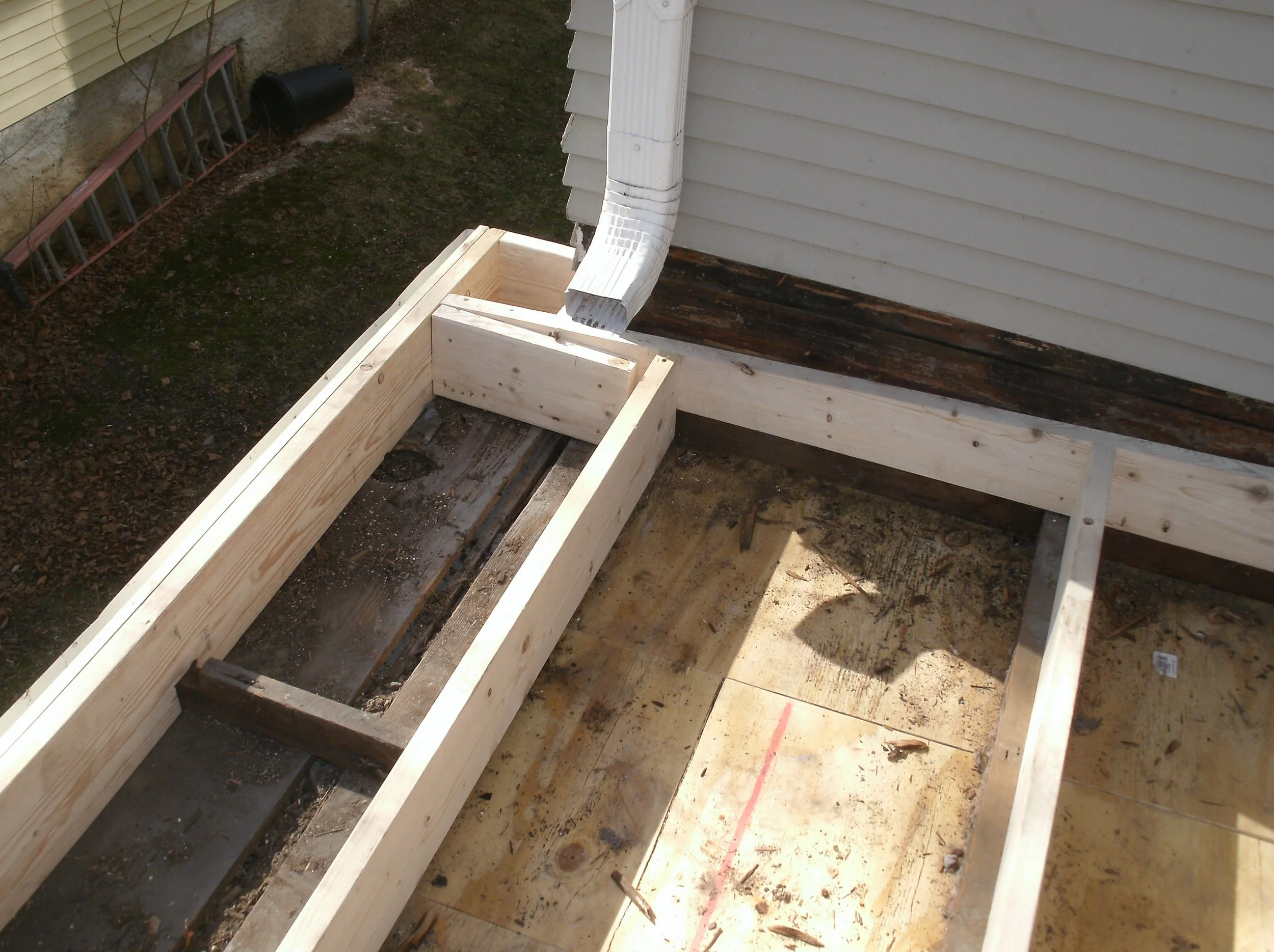 You can see the eventual hump of the roof to shed water