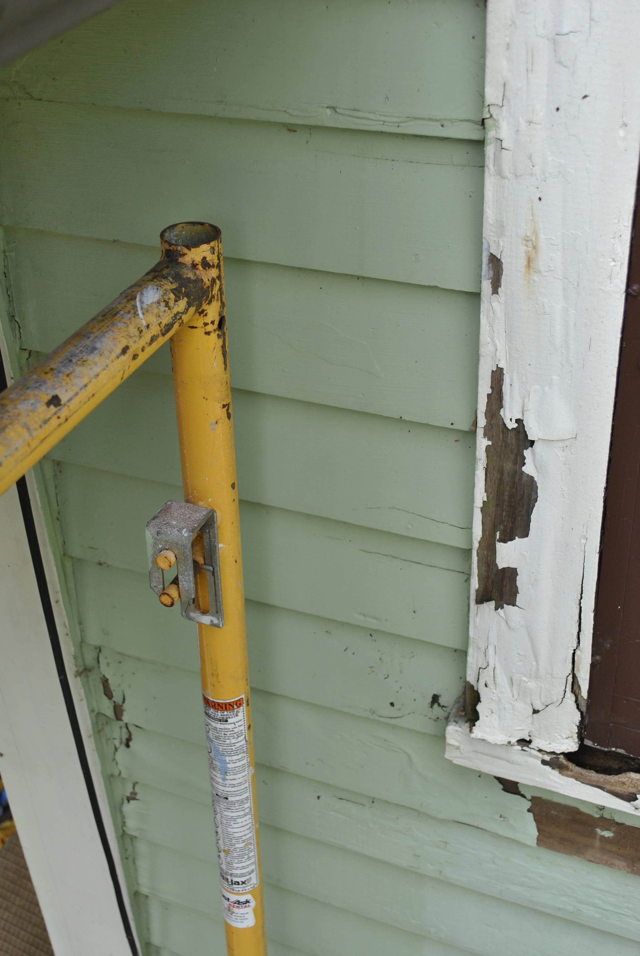 Another view of the damage from the gutter/flashing problem.