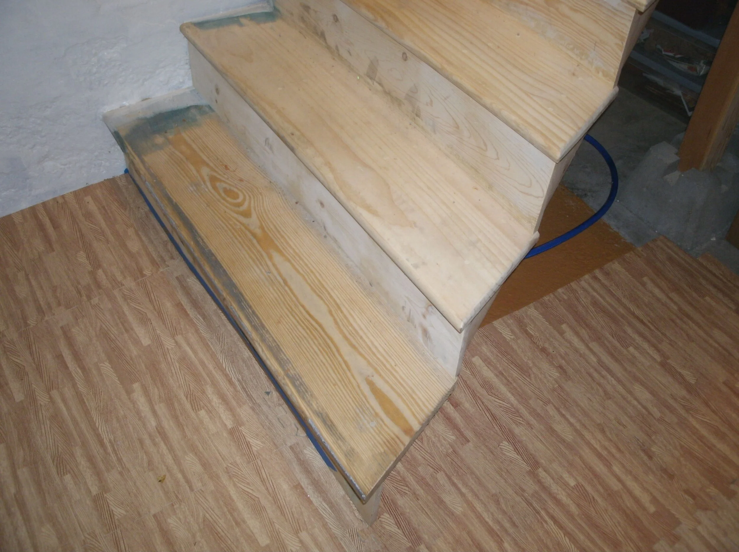 Another view of the widened treads