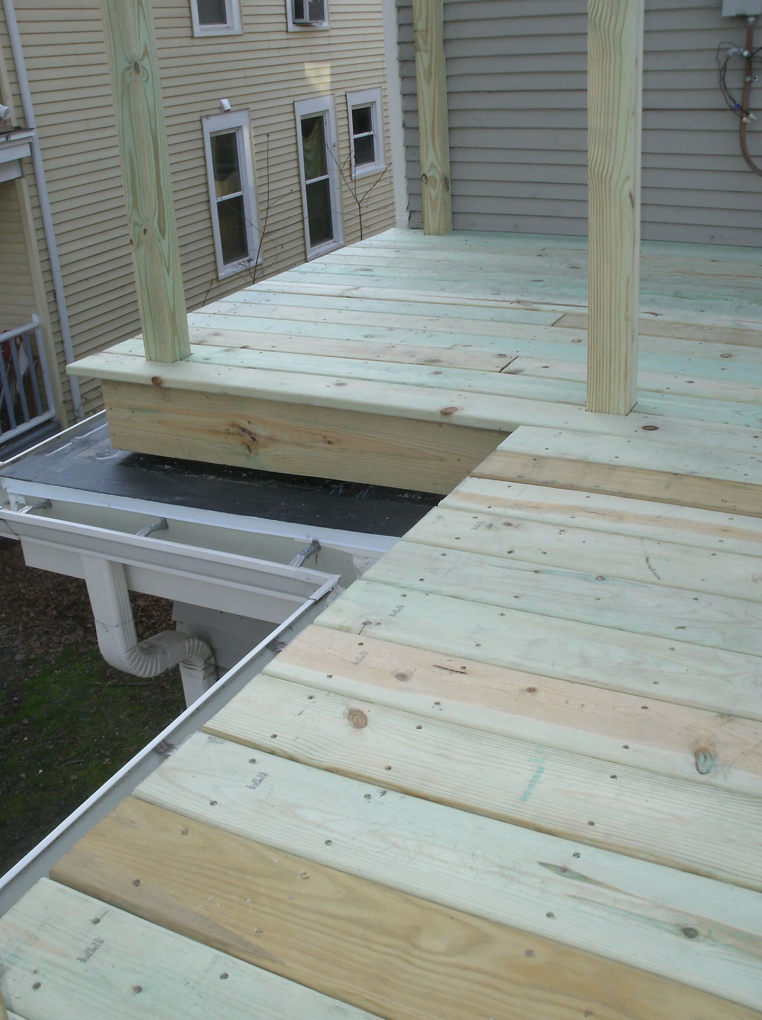 Decking installed. All joists, posts, post wraps, decking, and rail components are treated