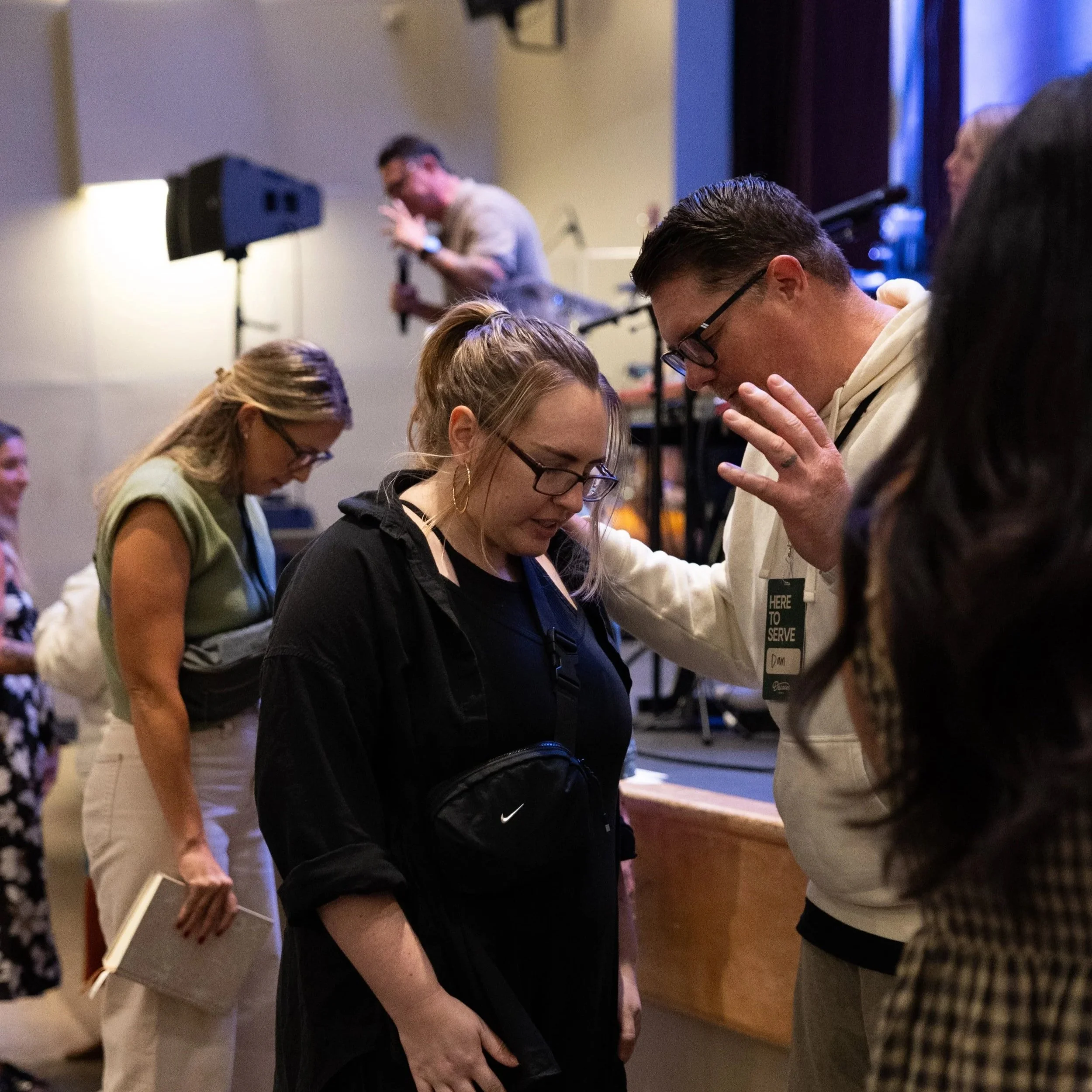 Our prayer team prays before, during, and after services and throughout the week. We have both intercessory and alter prayer teams