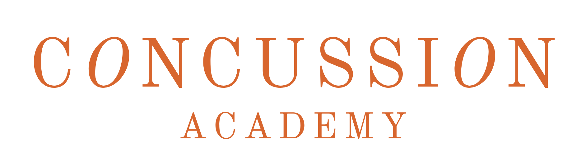 concussion academy text logo. a collaborative and educational hub for all practitioners who work with concussion and sporting organisations
