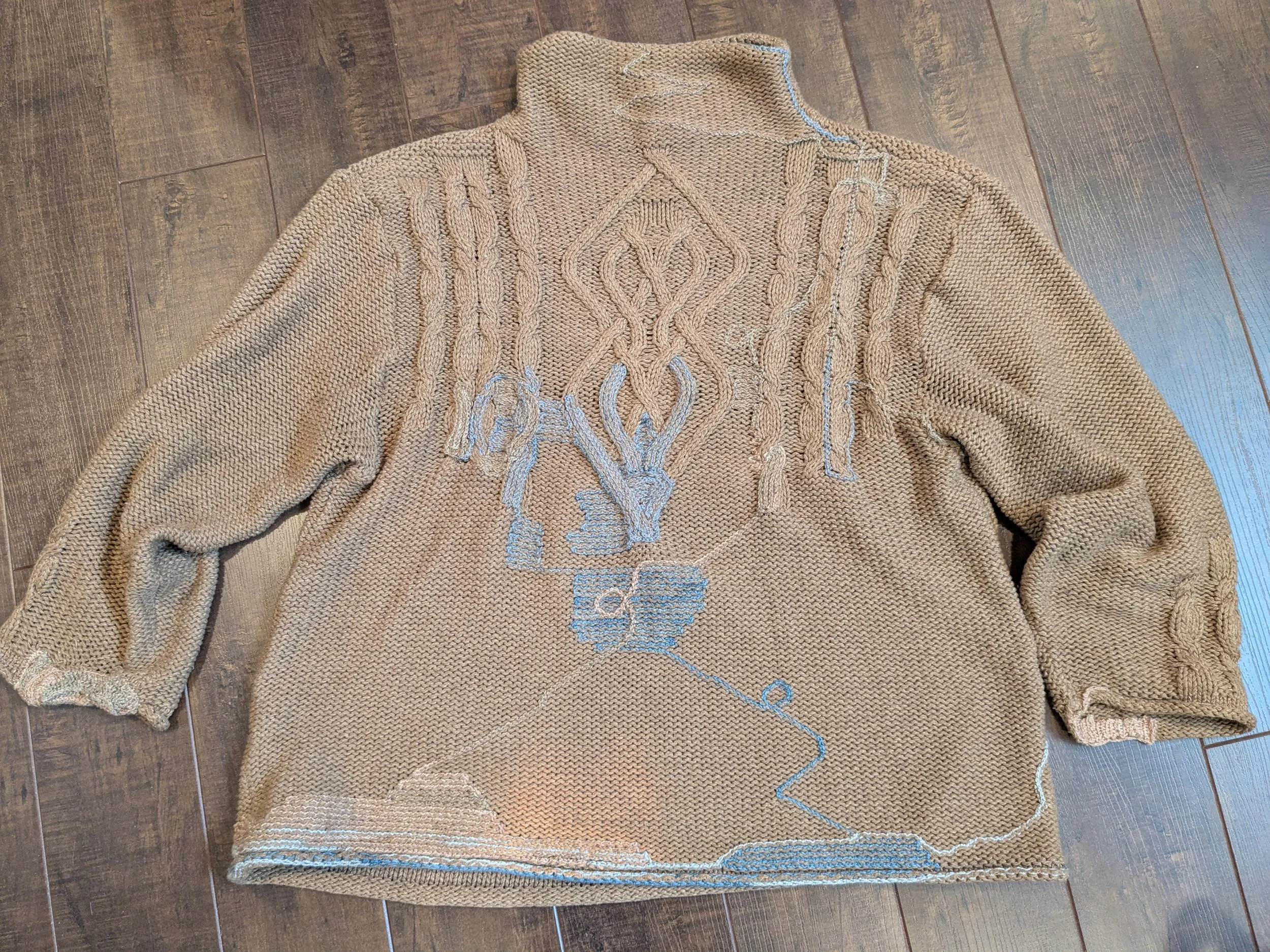 Repair and visible mending using crochet.