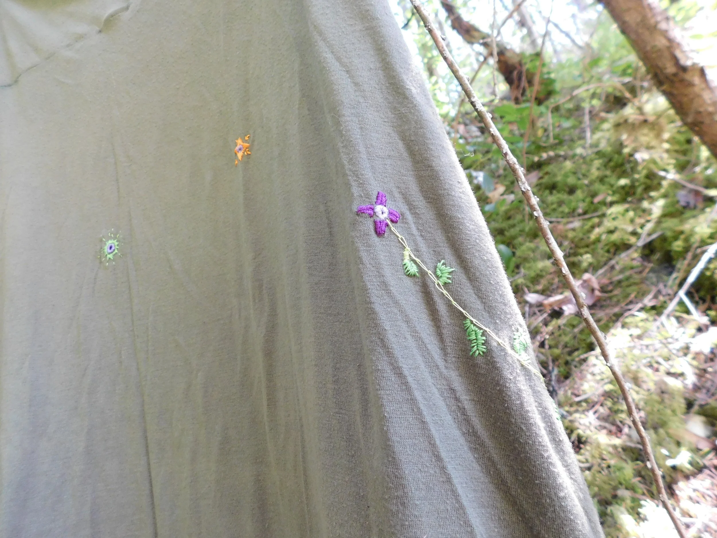 Visible mending and repair.