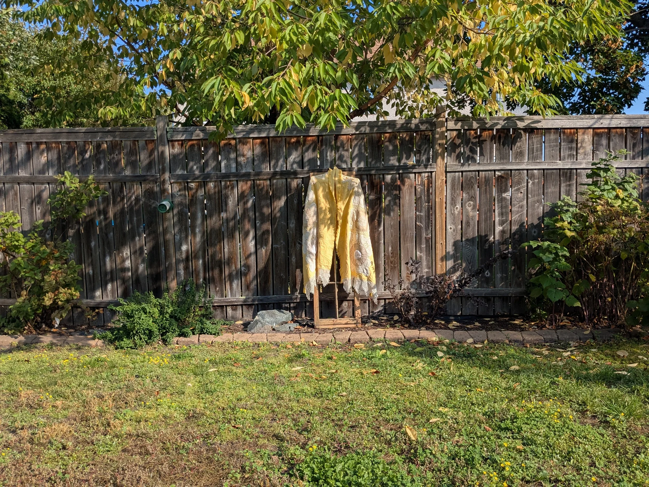 Beautiful cozy throw blanket shawl with upcycled vintage, antique and repurposed doilies and lace.